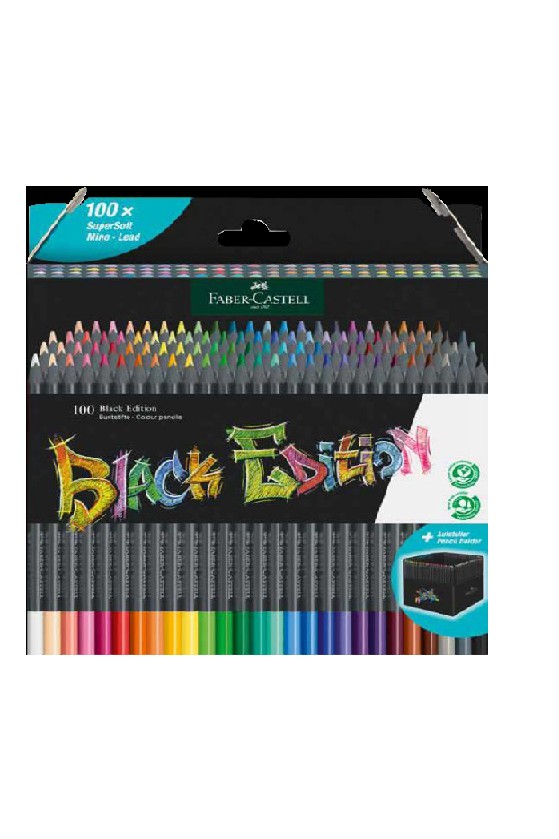 CRAYONS COULEURS BLACK EDITION X 12 COULEURS PEAU FABER CASTELL