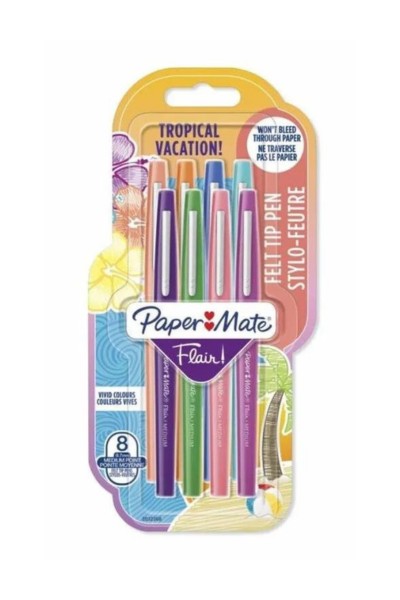 PAPERMATE Blister de 6 stylos feutres Flair. Coloris Pastel