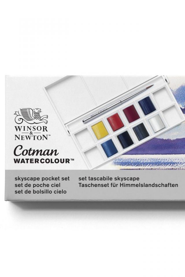 SET AQUARELLE 12 1/2 GODETS + PINCEAU A RESERVE D'EAU COTMAN