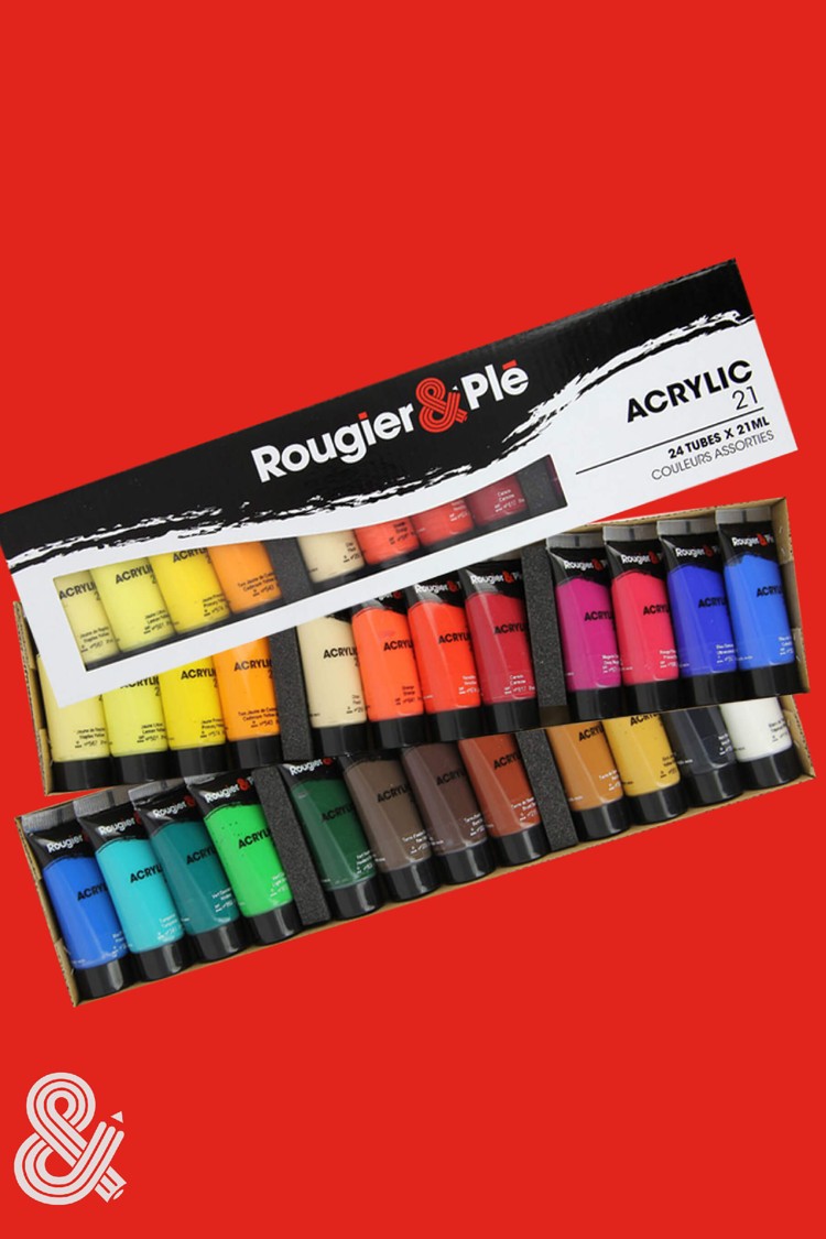 Peinture acrylique 21 ml Boite de 24 tubes