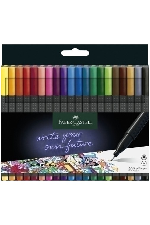 20 Feutres GRIP Colour pochette Faber Castell