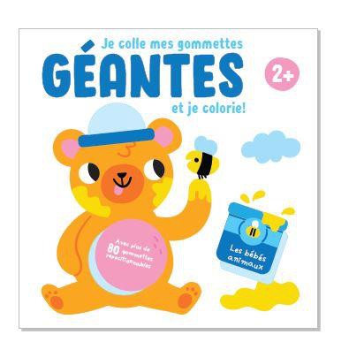 Je colle mes gommettes géantes et je colorie ! : les bébés animaux