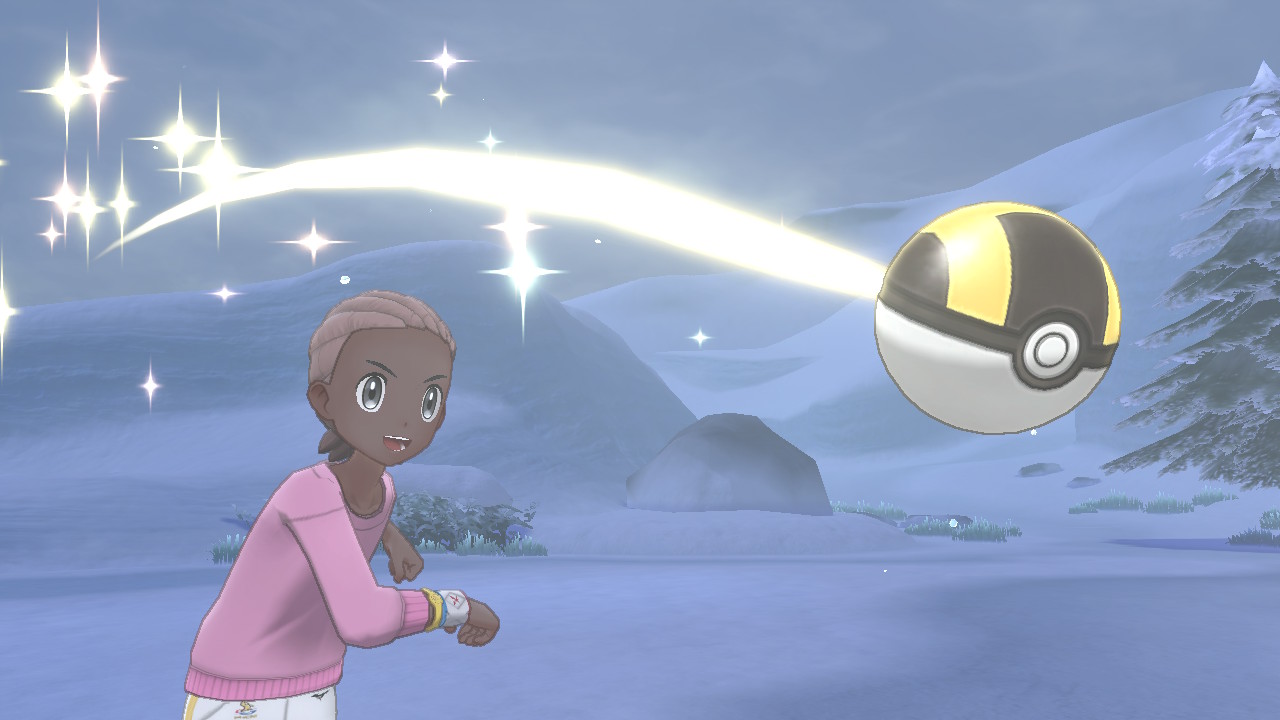Main character throwing a pokéball