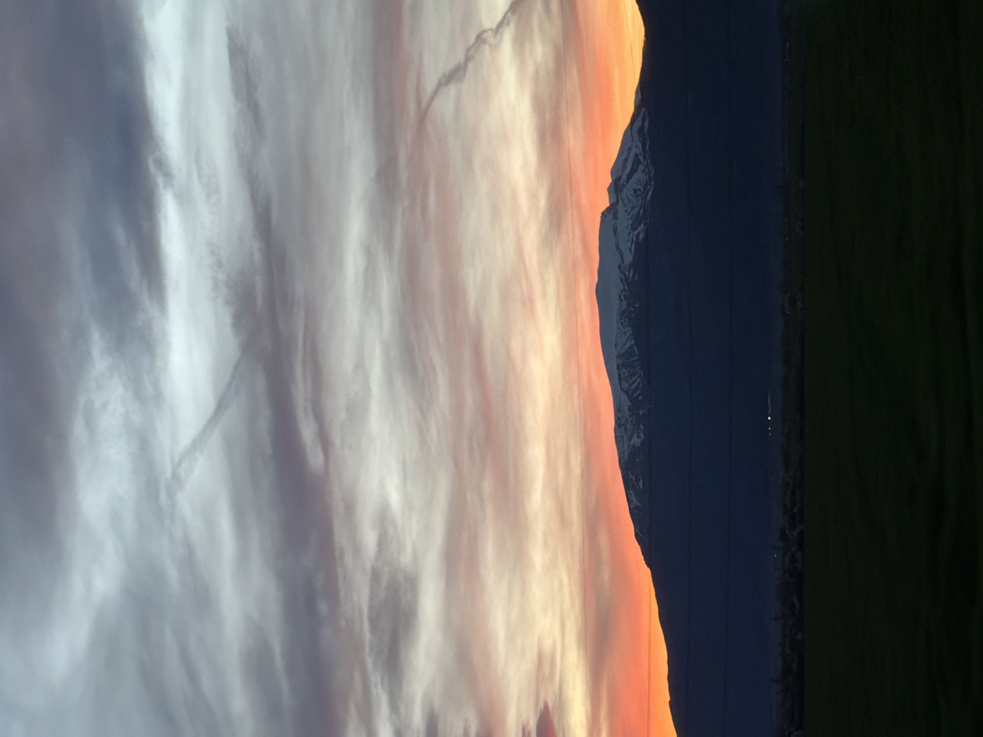 Dramatic sunset photographed over mountains near Kran, Bulgaria