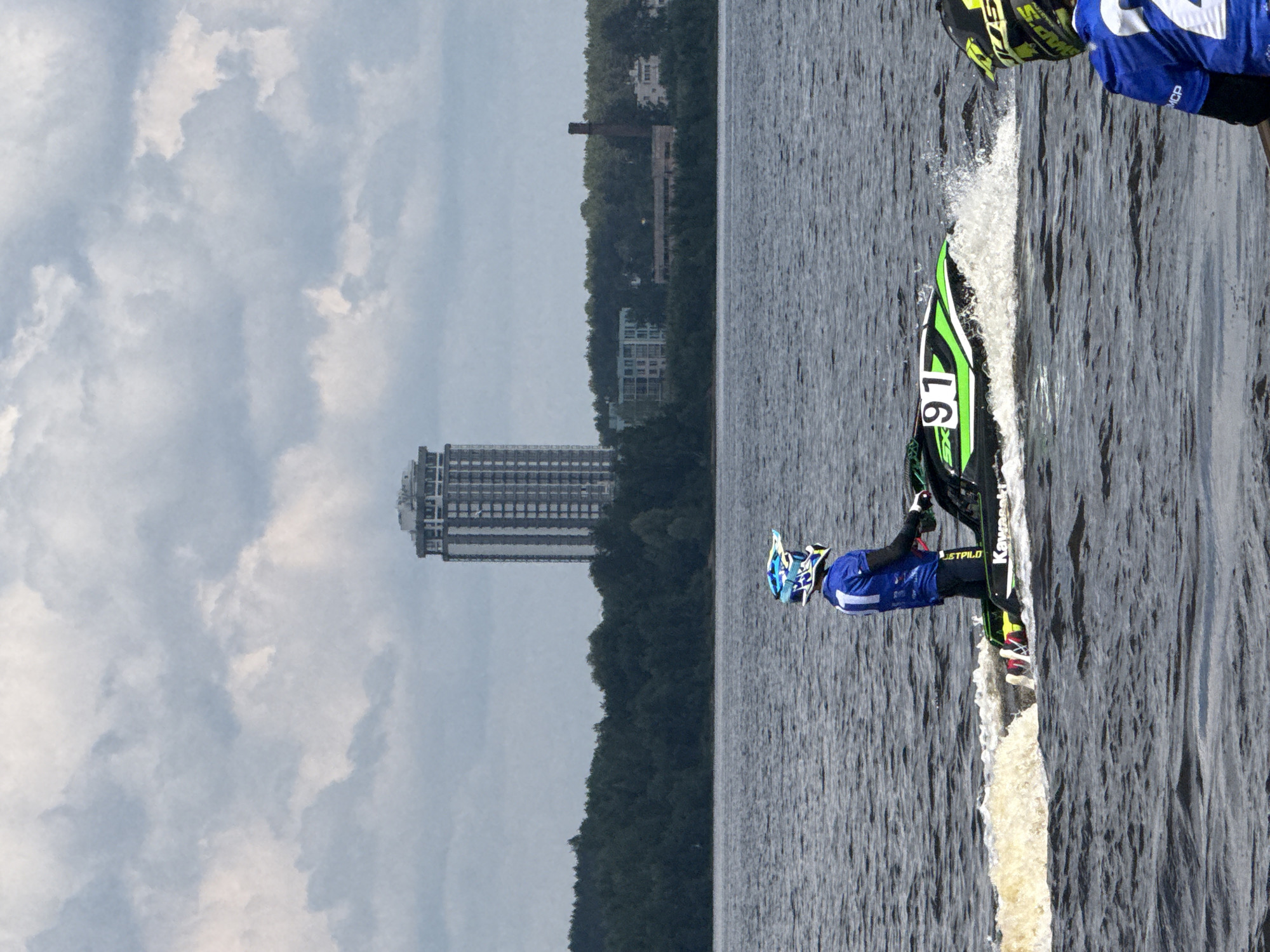 Jet ski racing competition on Kama River in Perm