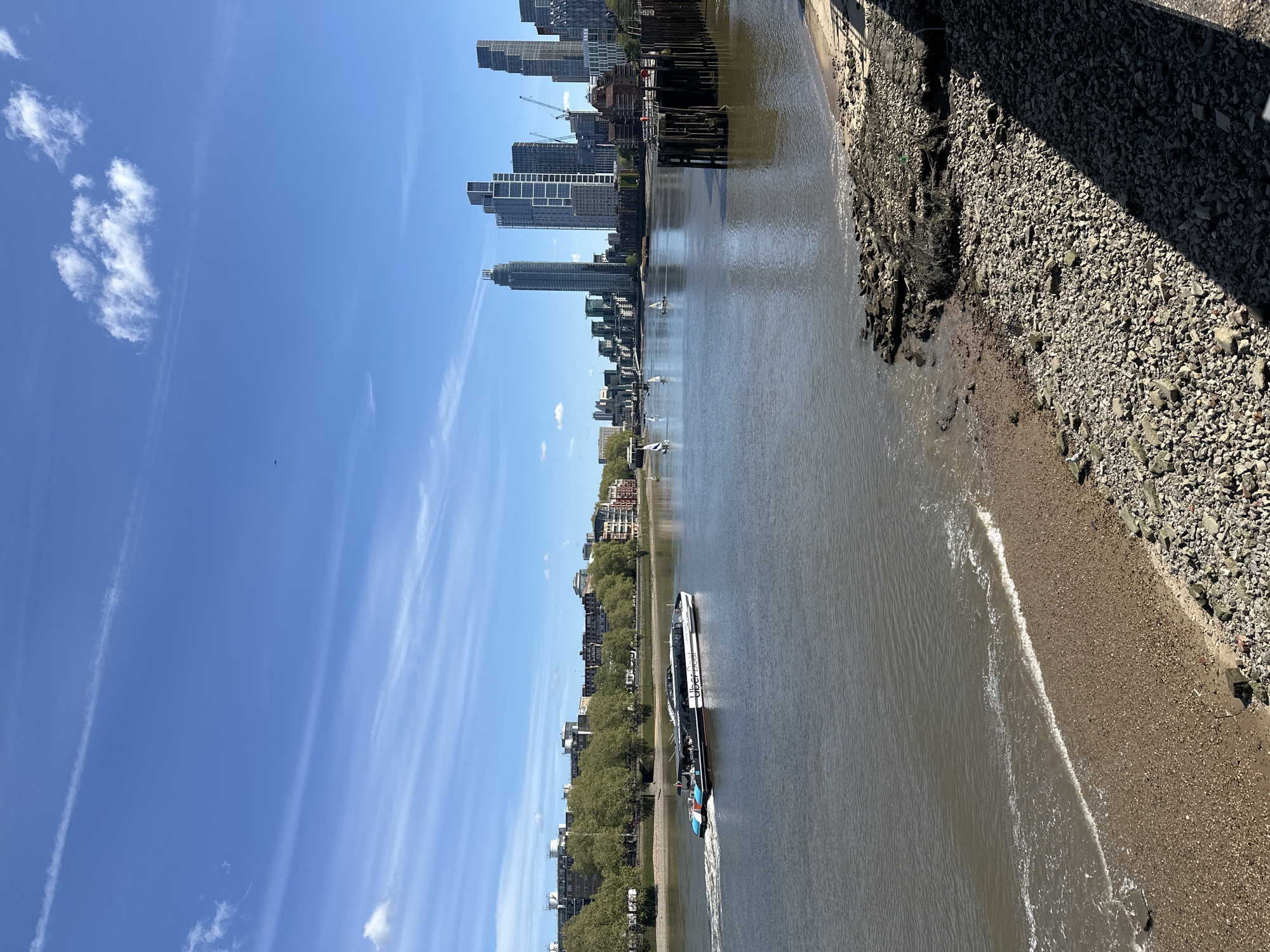Sunny morning documented at London's Battersea Power Station development