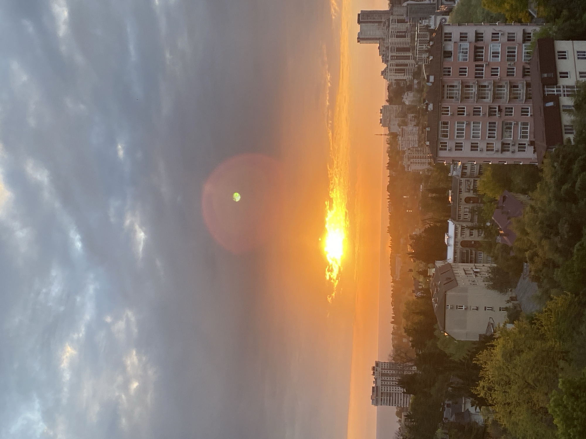 Golden sunset captured over Sochi coastline