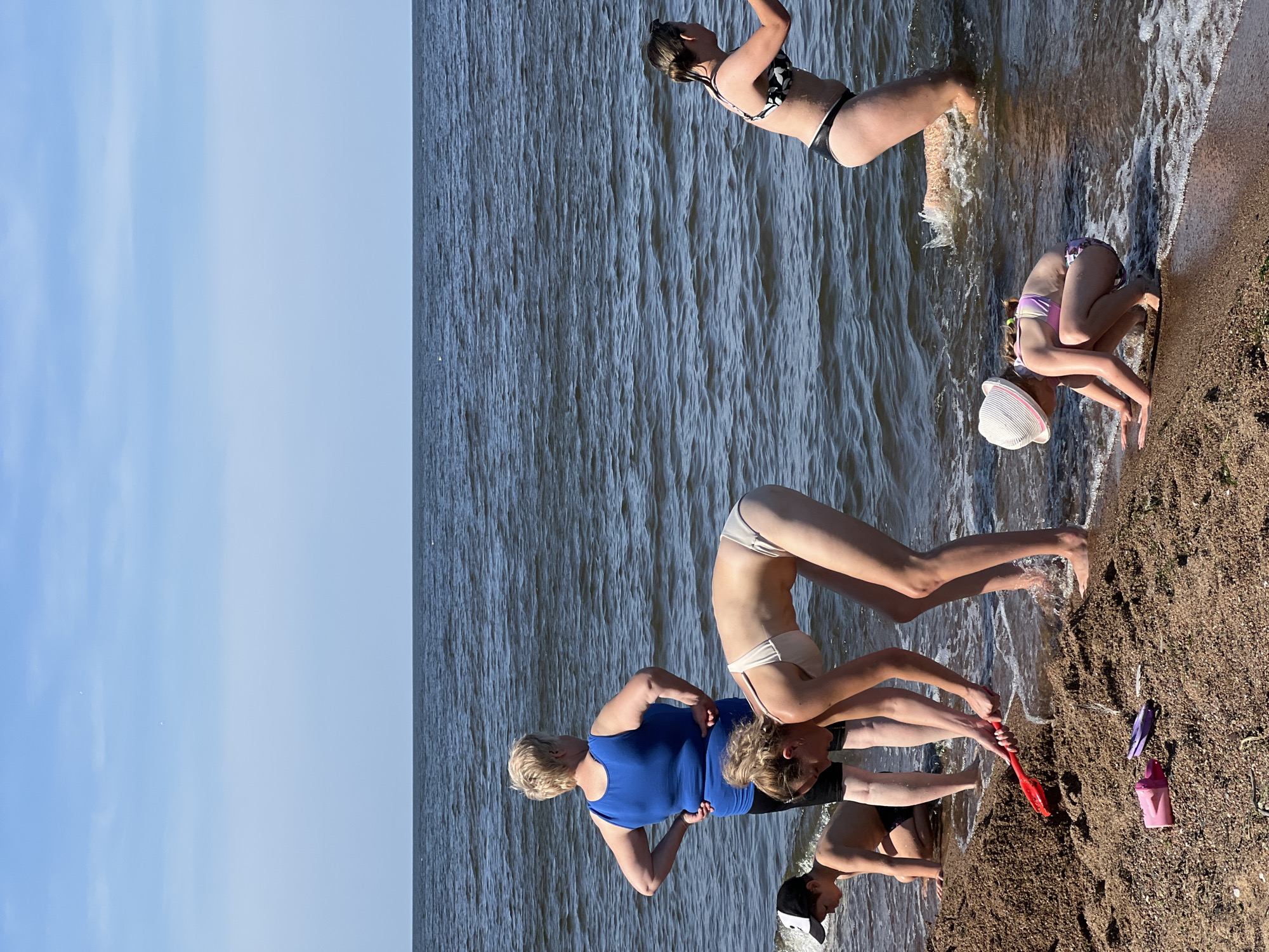 Beach morning: swimming, shoreline walks, and sea glass finds