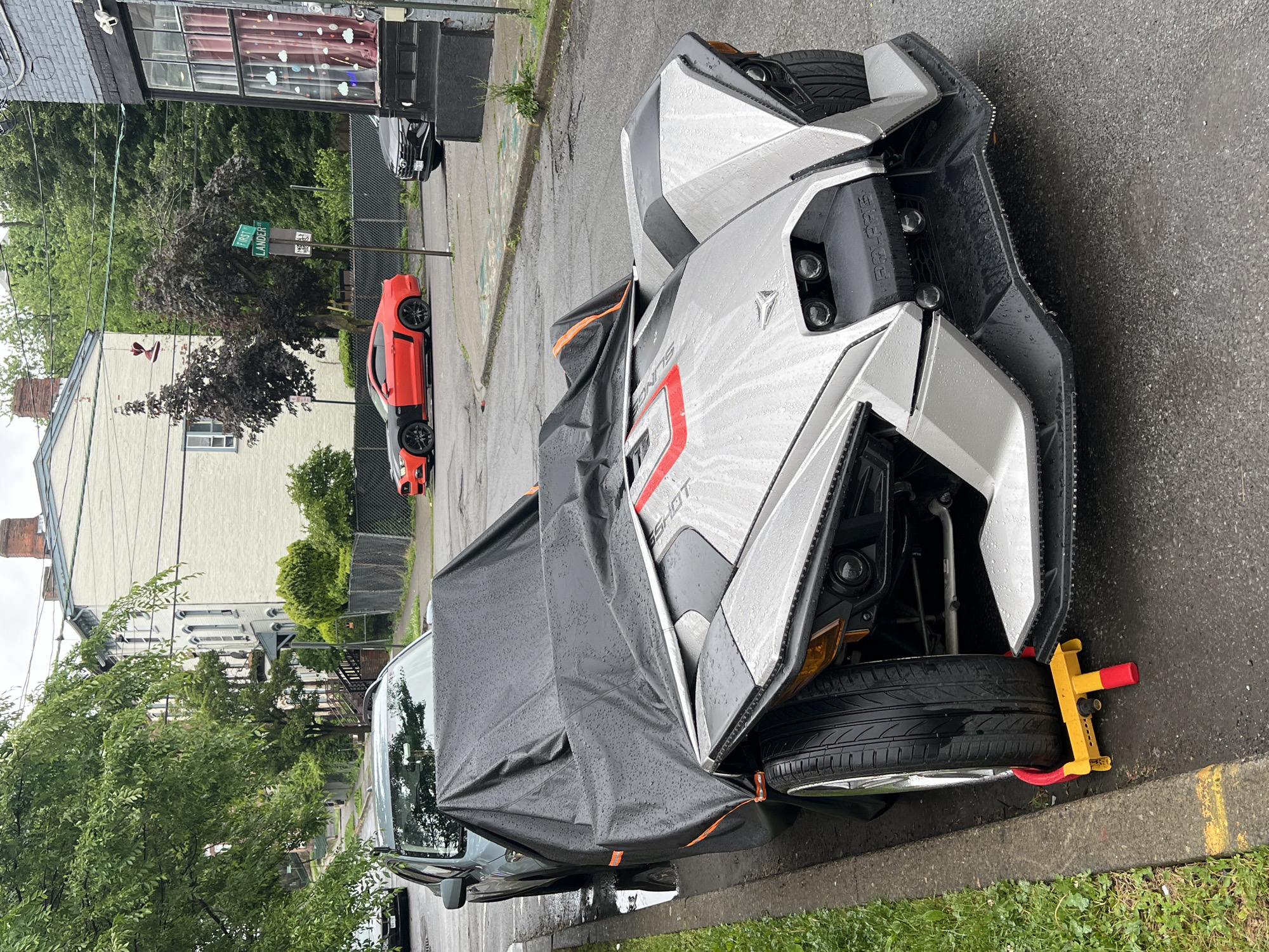 Covered Three-Wheeler Spotted Parked in Newburgh Street Scene