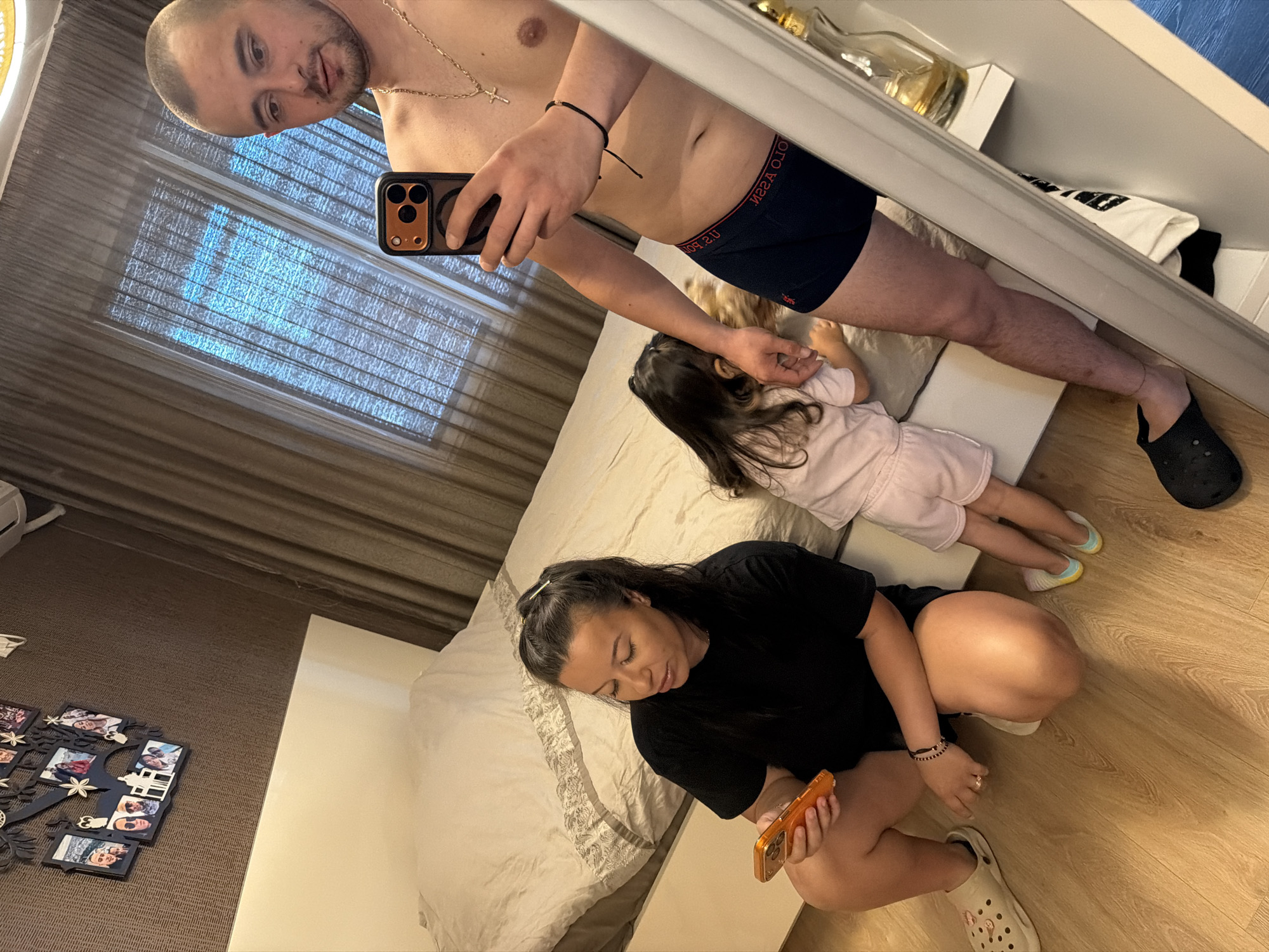 Family documents casual afternoon moments through selfies in Burgas