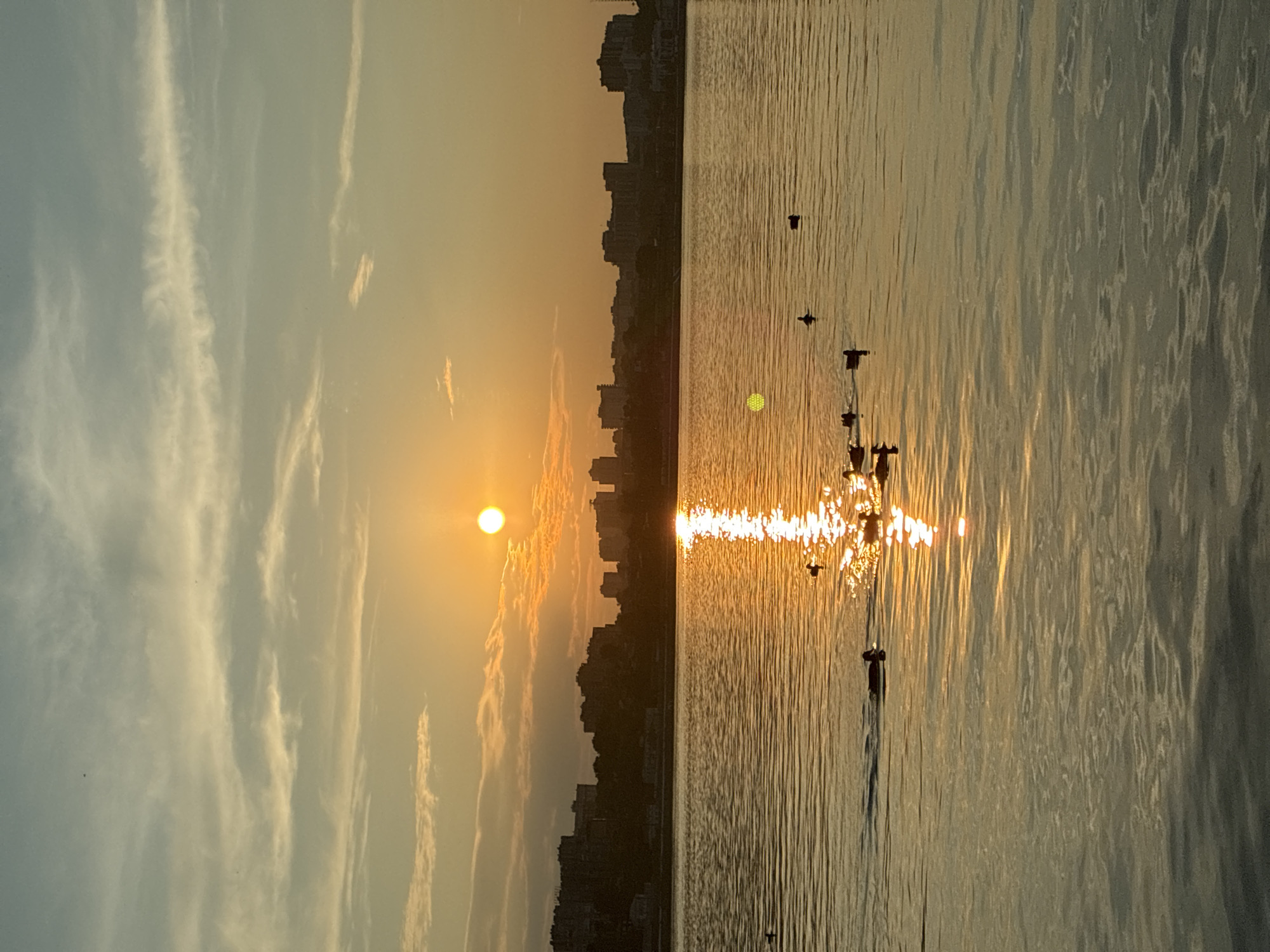 Golden sunset over the Angara River, Irkutsk
