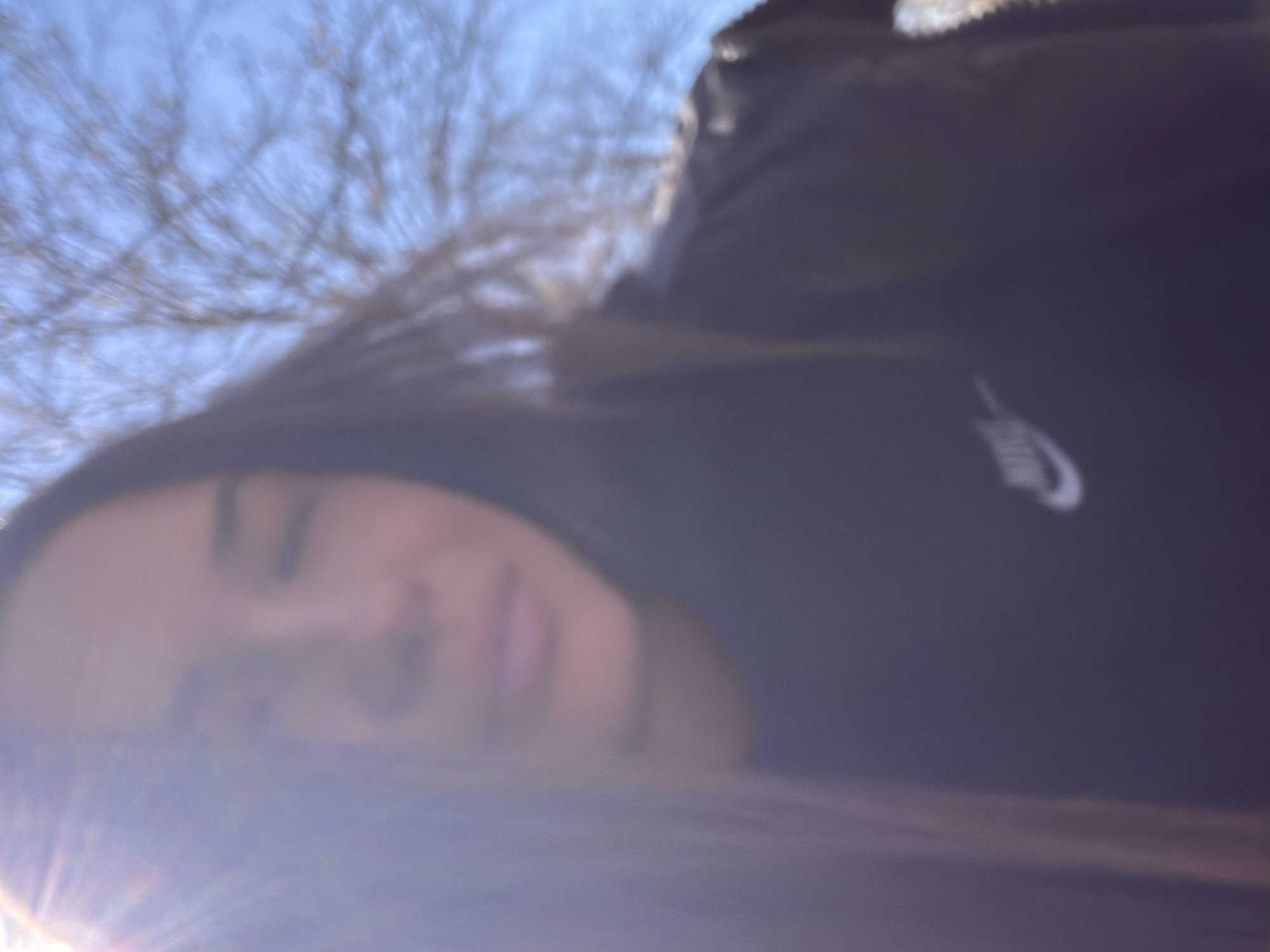 Woman in Nike hoodie photographed in Sofia morning