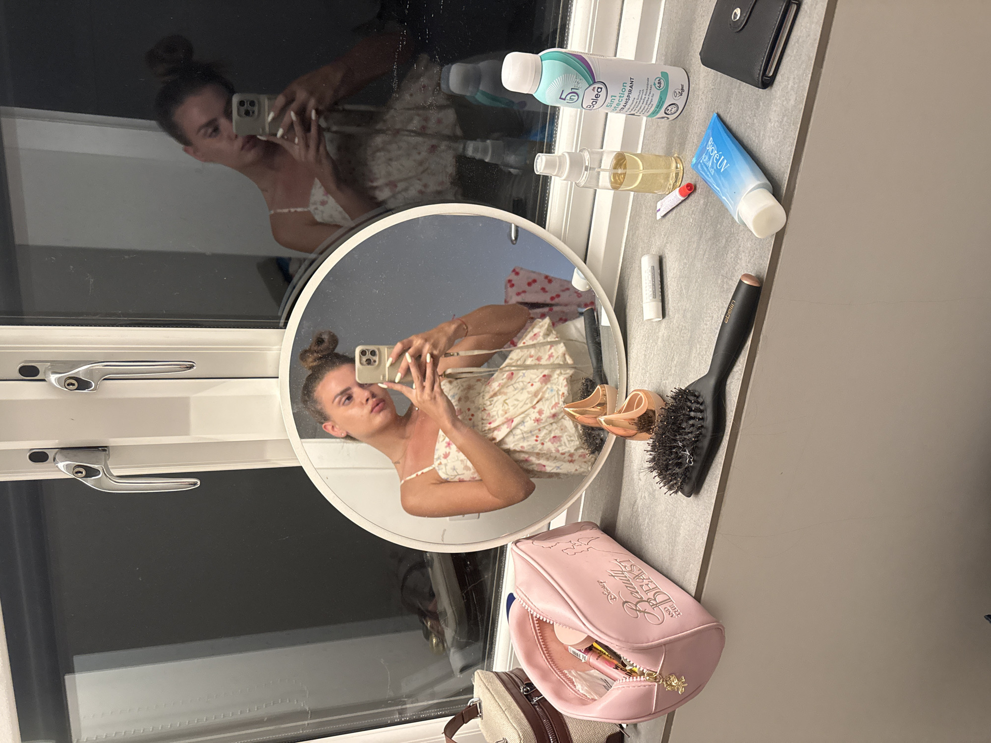 Bathroom mirror selfie session in Throop, UK