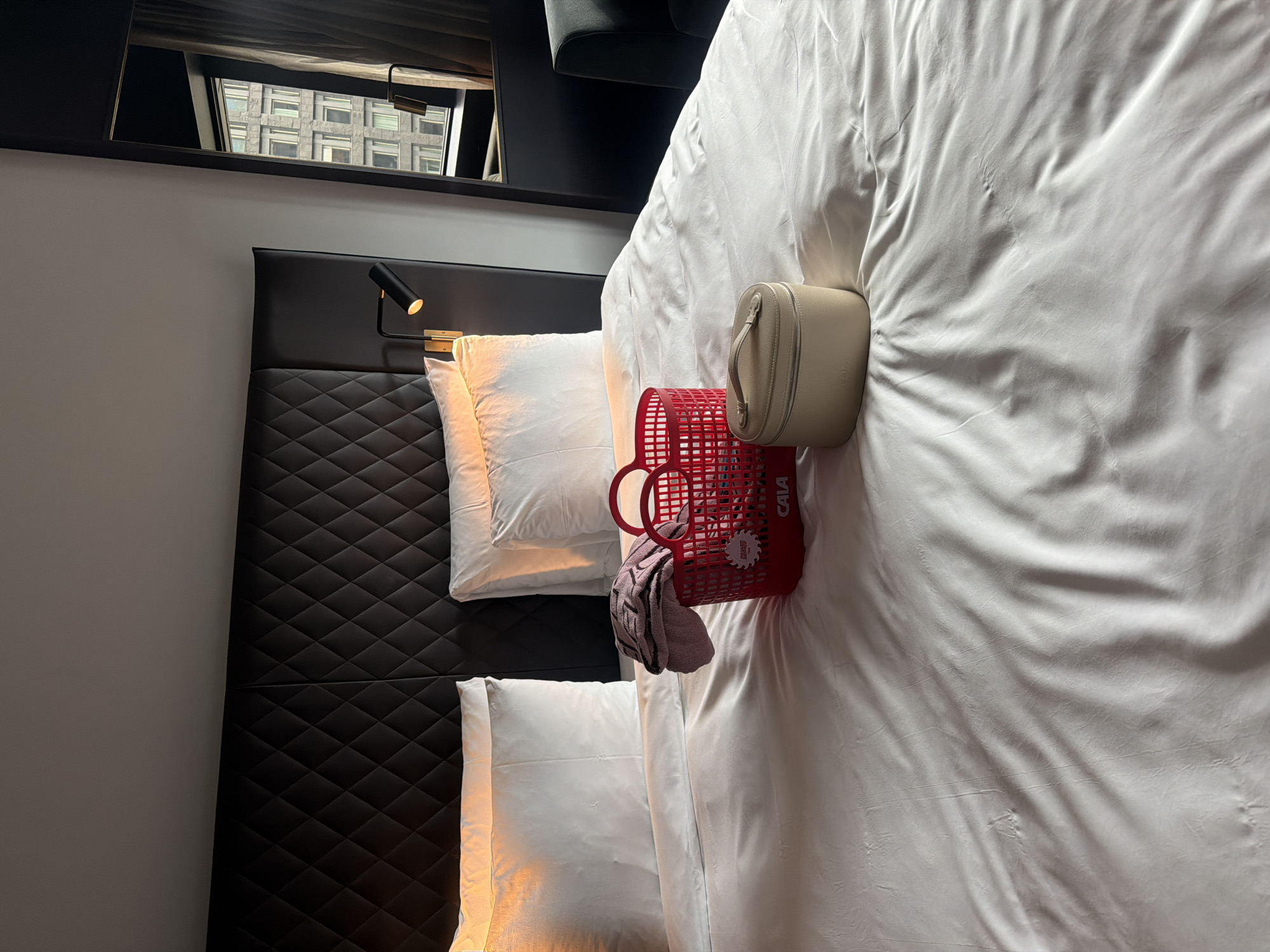 Stockholm visitor documents hotel room and iconic knotted gun sculpture