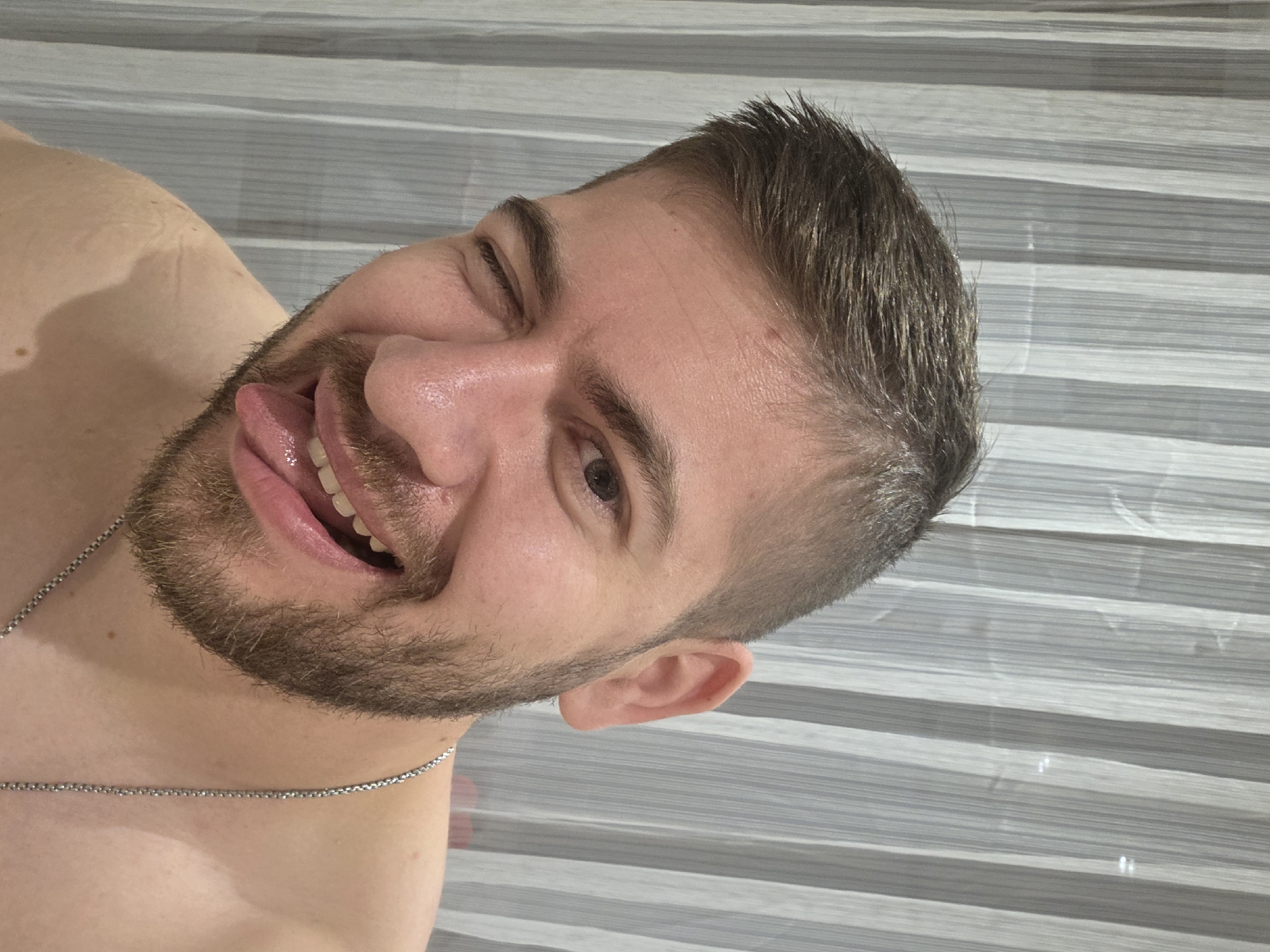 Man makes playful gestures in Yagodovo, Bulgaria early morning