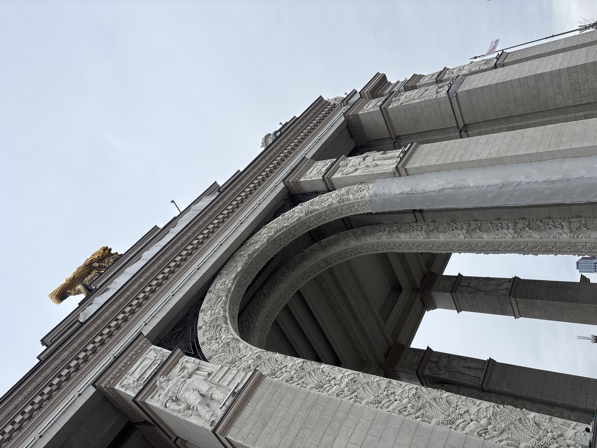 Visitors photograph iconic VDNKh architecture in Moscow