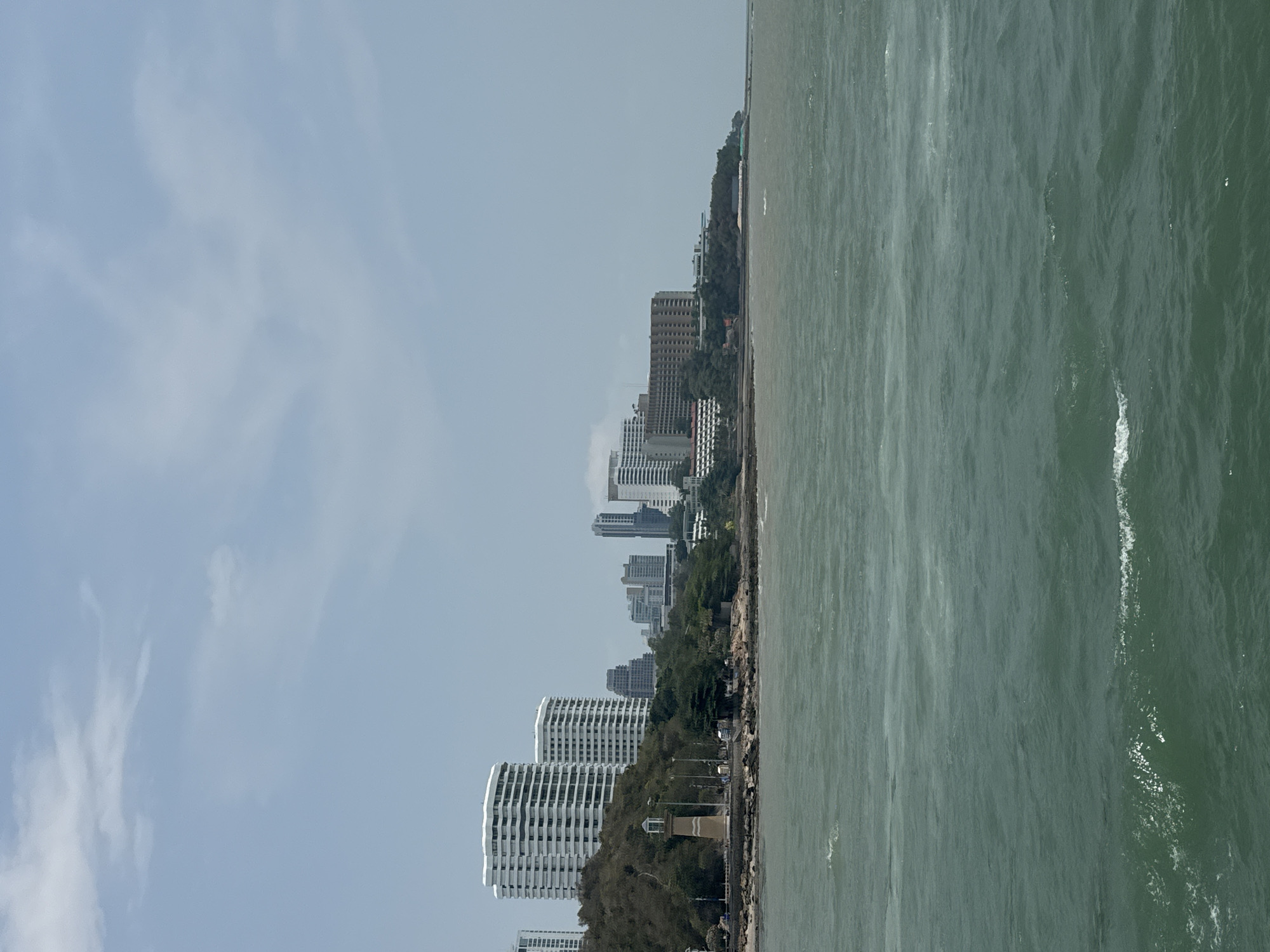Morning coastal activity observed in Pattaya City, Thailand