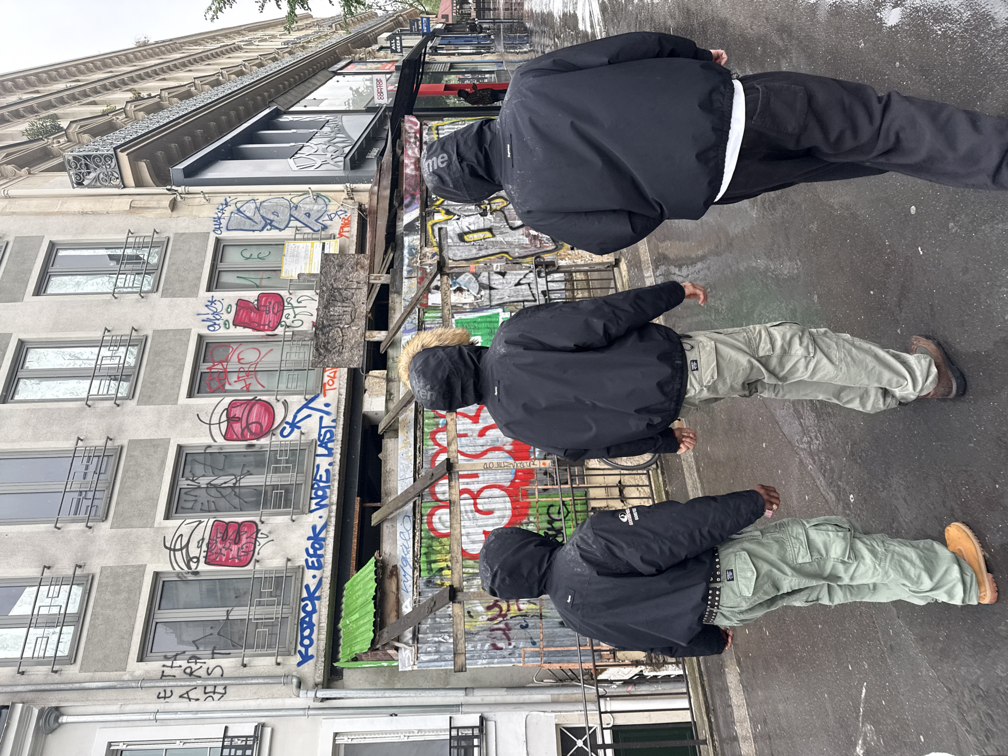 Rainy afternoon moments captured across Paris neighborhoods