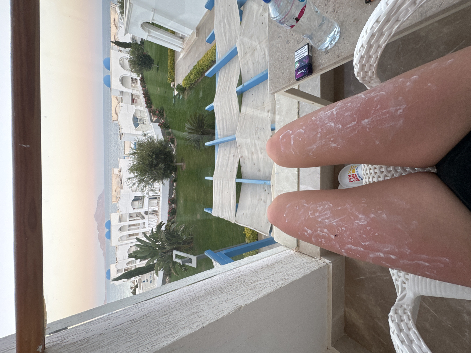 Resort balcony view captured in Egypt