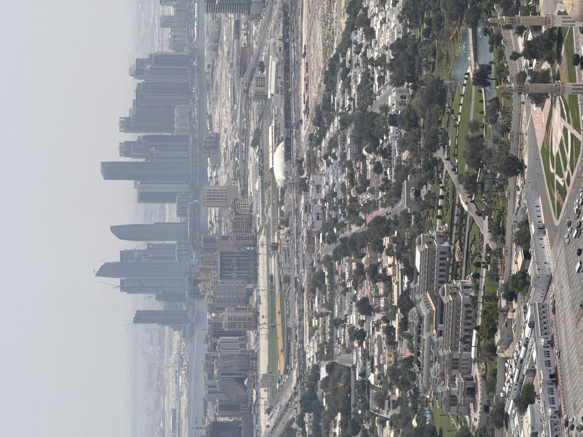Aerial view of Dubai's sprawling cityscape photographed Friday morning