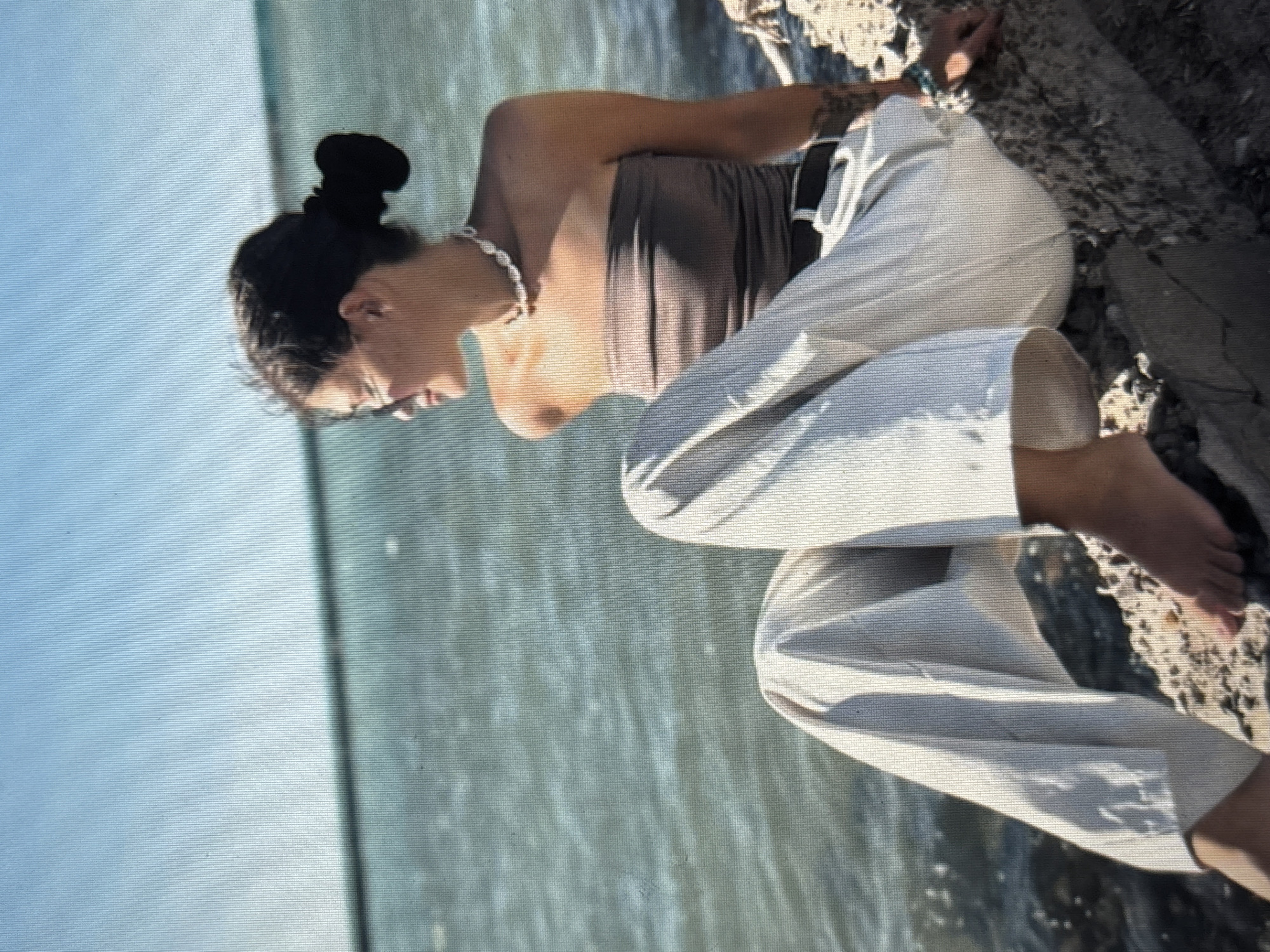 Rocky shore and poolside photos from a coastal day out
