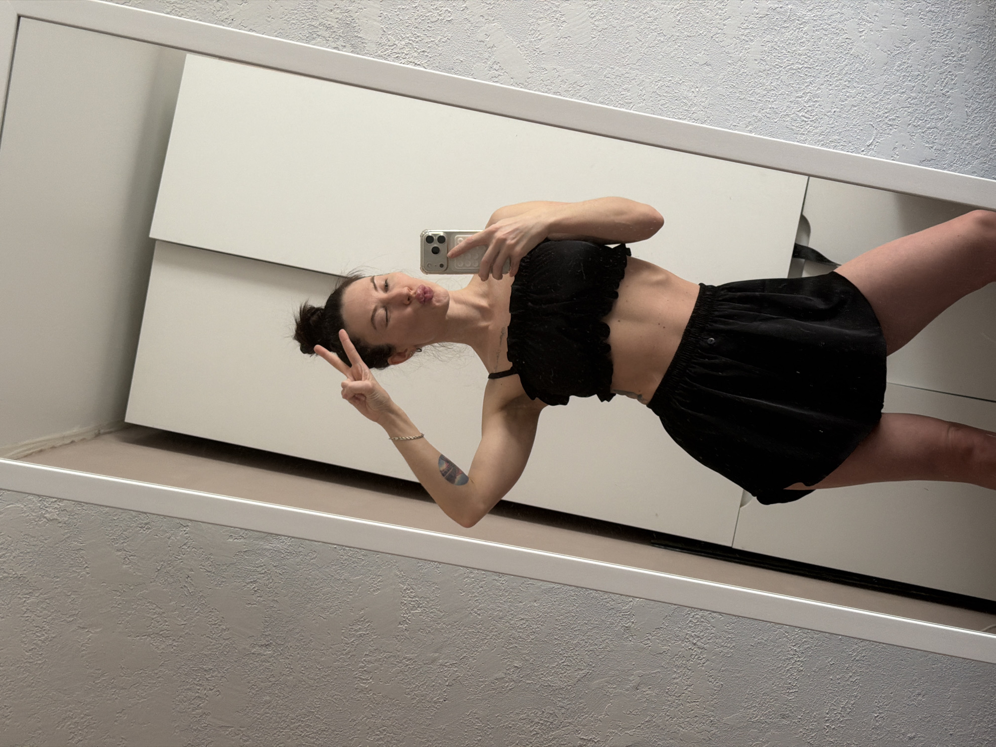 Woman documents morning routine in Perm, Russia home