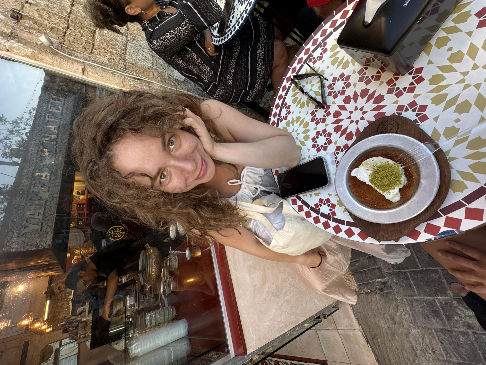 Selfies and kunafa on a Tel Aviv afternoon