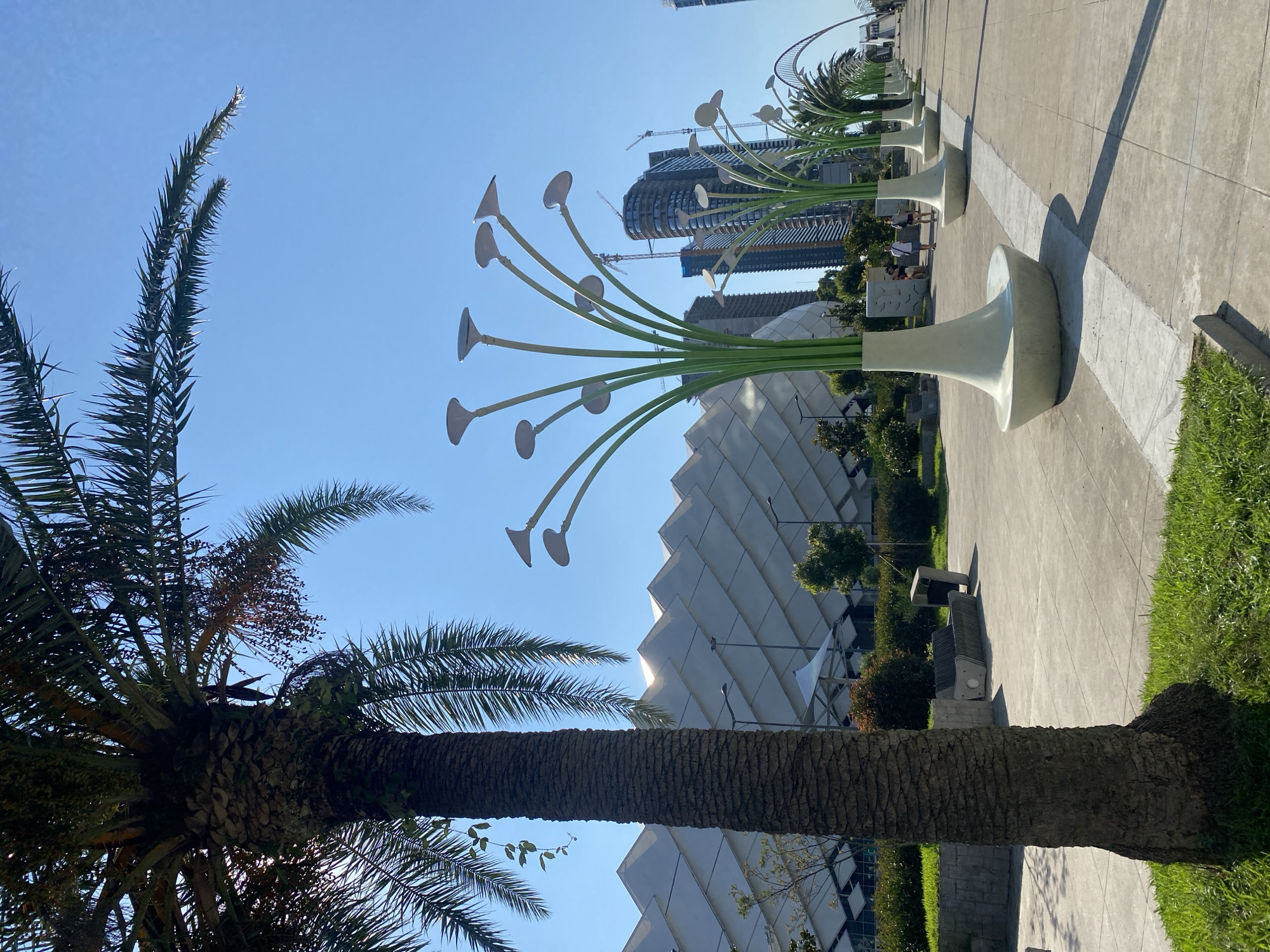 Batumi Boulevard's sculptural walkway on a clear summer day