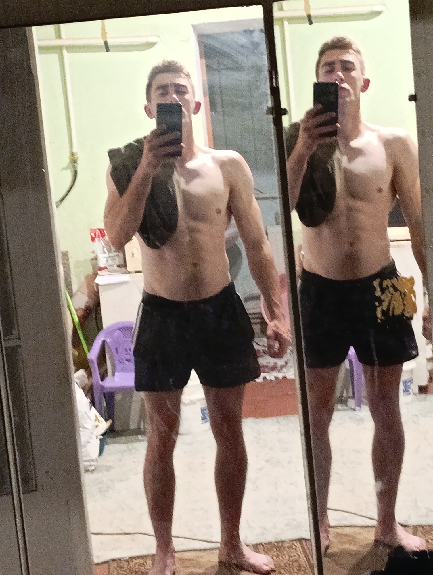 Bathroom mirror selfie in Fastiv, Ukraine
