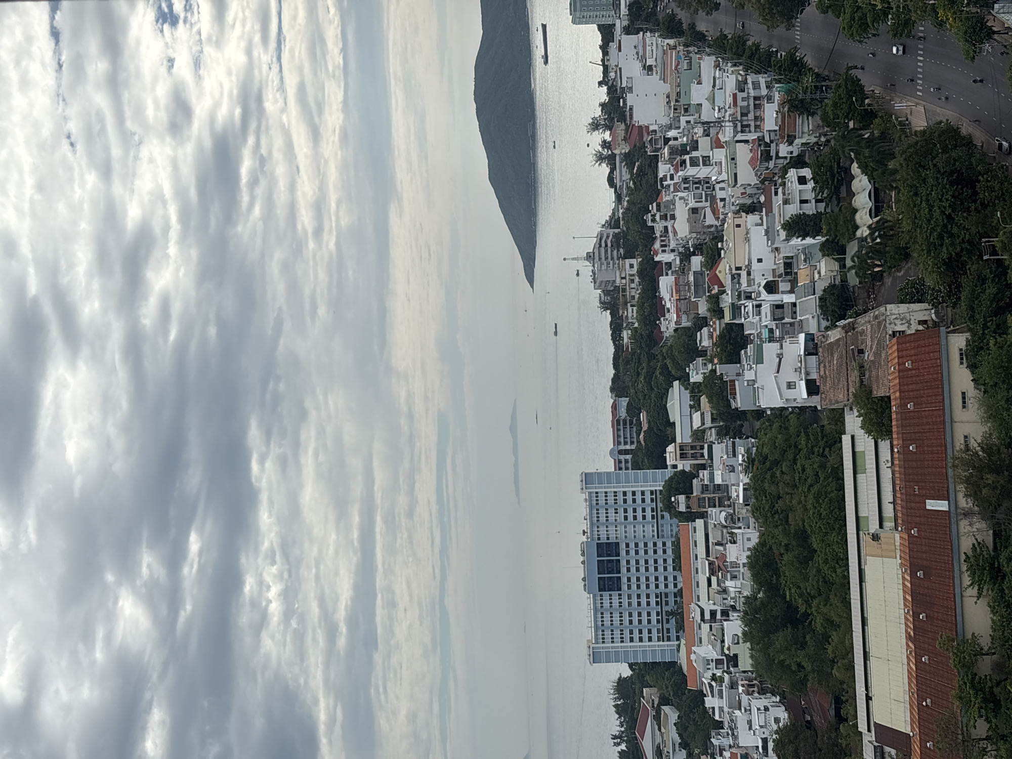 Balcony views over a cloudy Nha Trang coastline