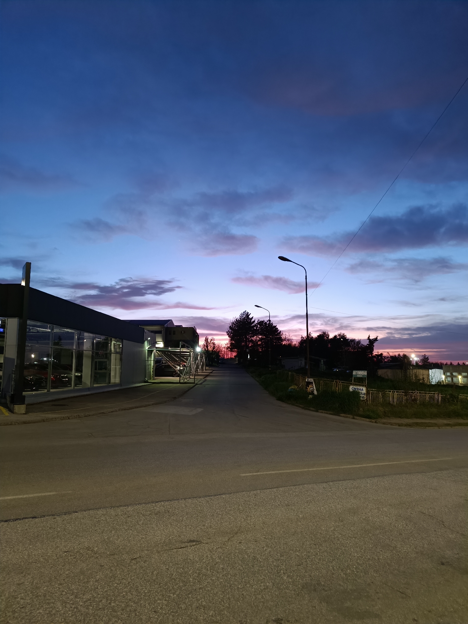 Witness captures twilight scenes across suburban streets during sunset