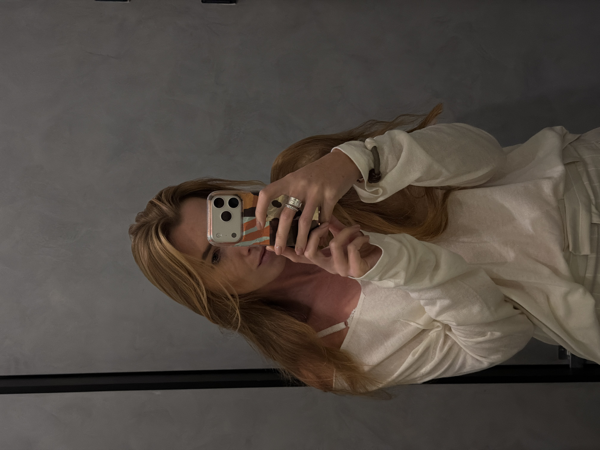 Woman documents morning selfies and coffee in Bishkek