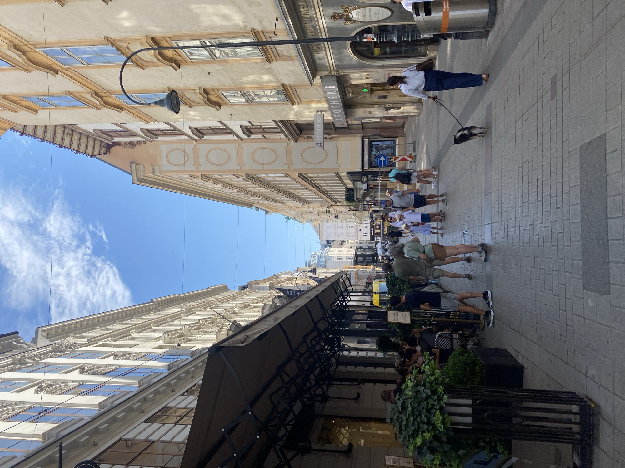 Vienna's pedestrian center: shops, cafés, and classical facades