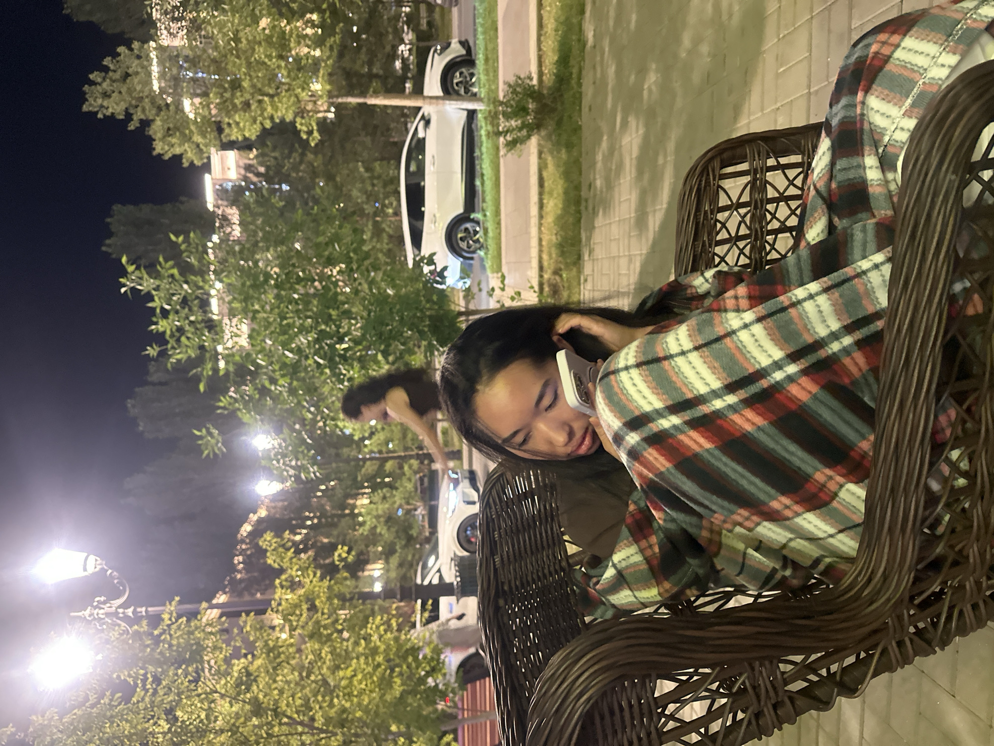 Night out at a wicker chair café in Astana