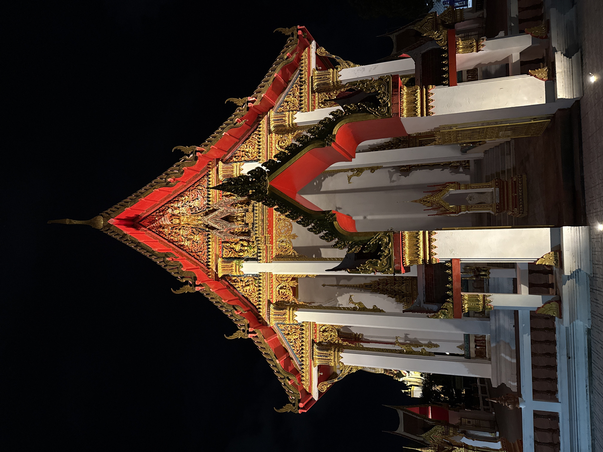 Wat Chalong at night, up close and in detail