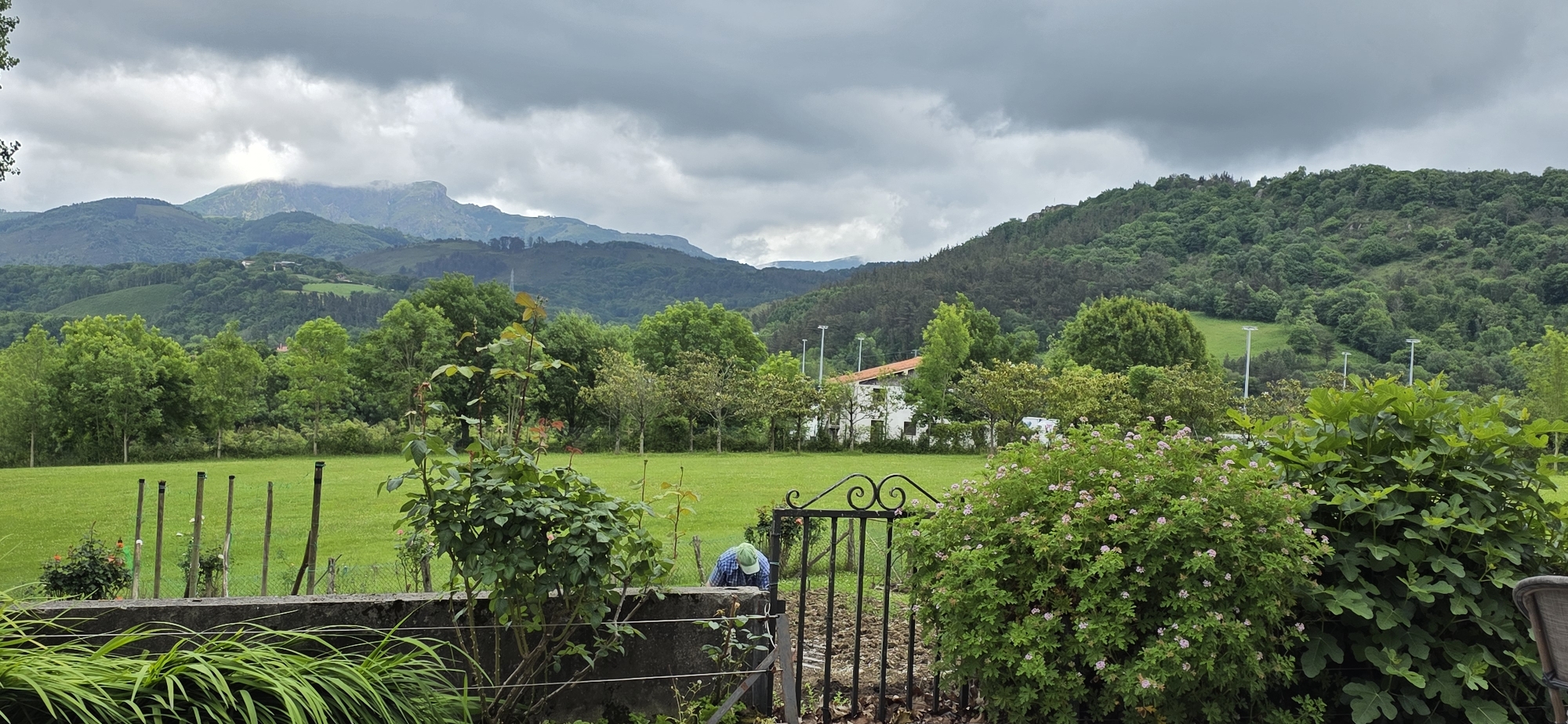 Garden landscape documented in Oiartzun, Spain under cloudy conditions