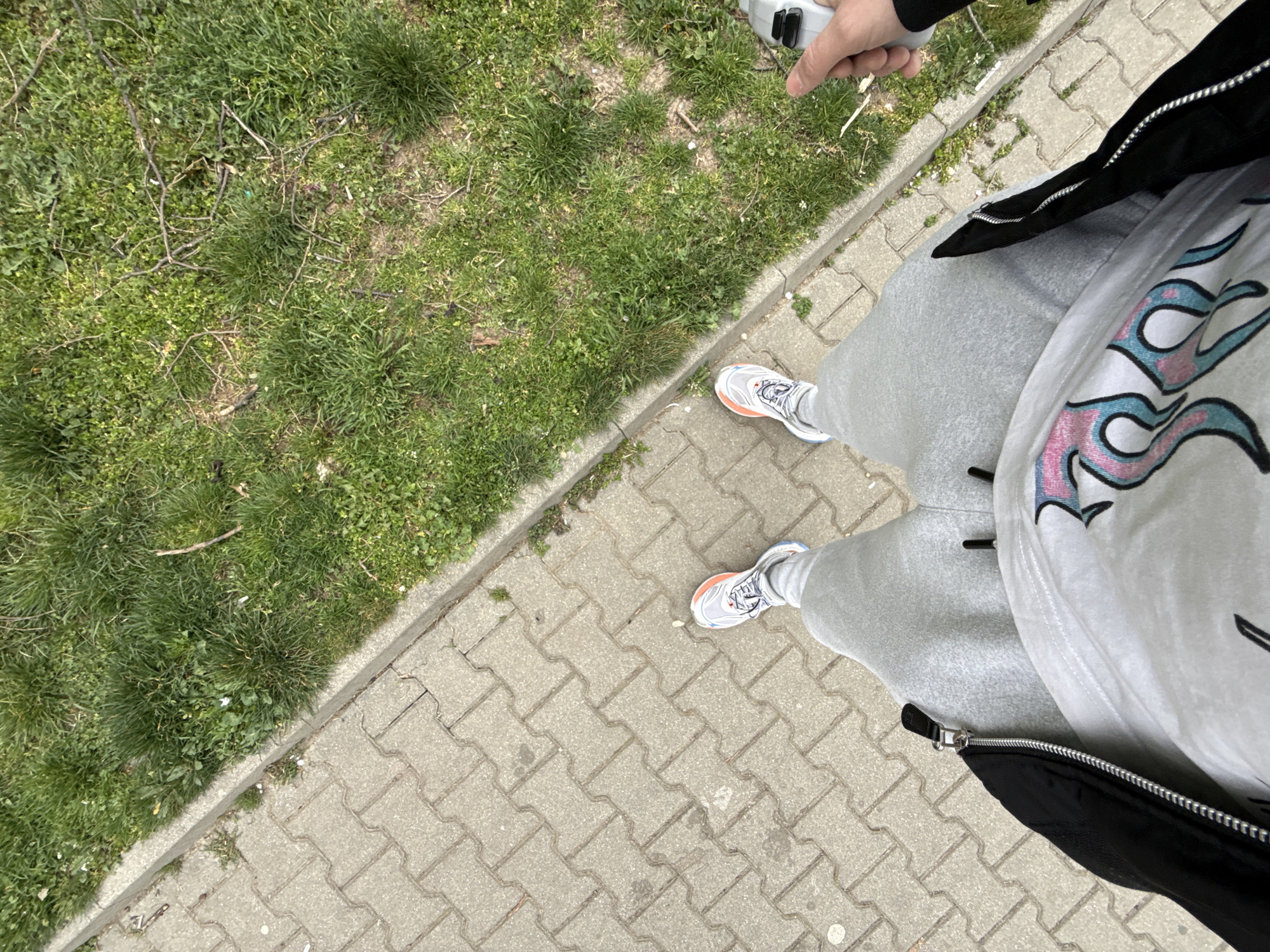 Morning dog walk documented through selfies in Stara Zagora
