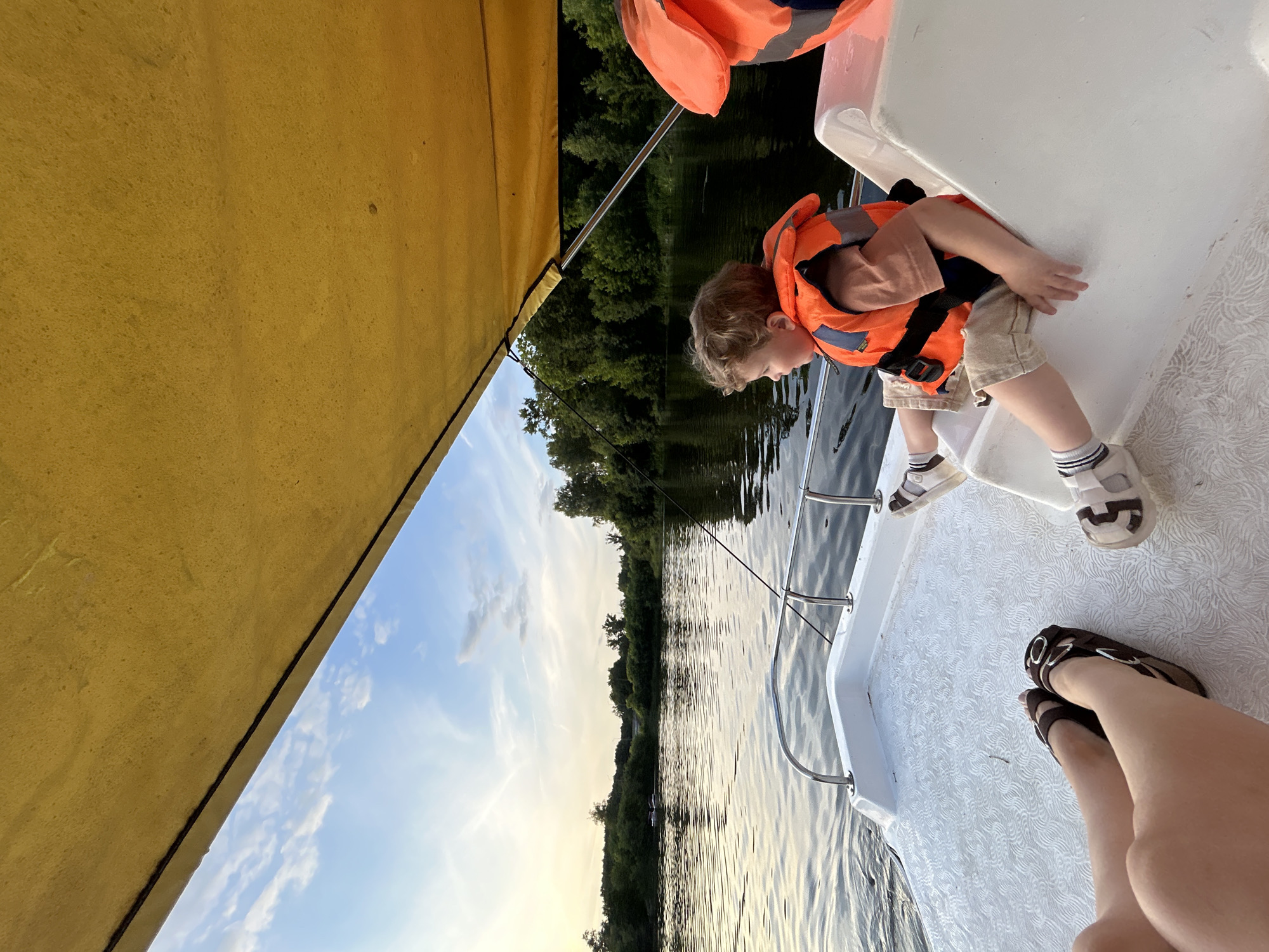 Lazy summer day on the lake in Klin, Russia
