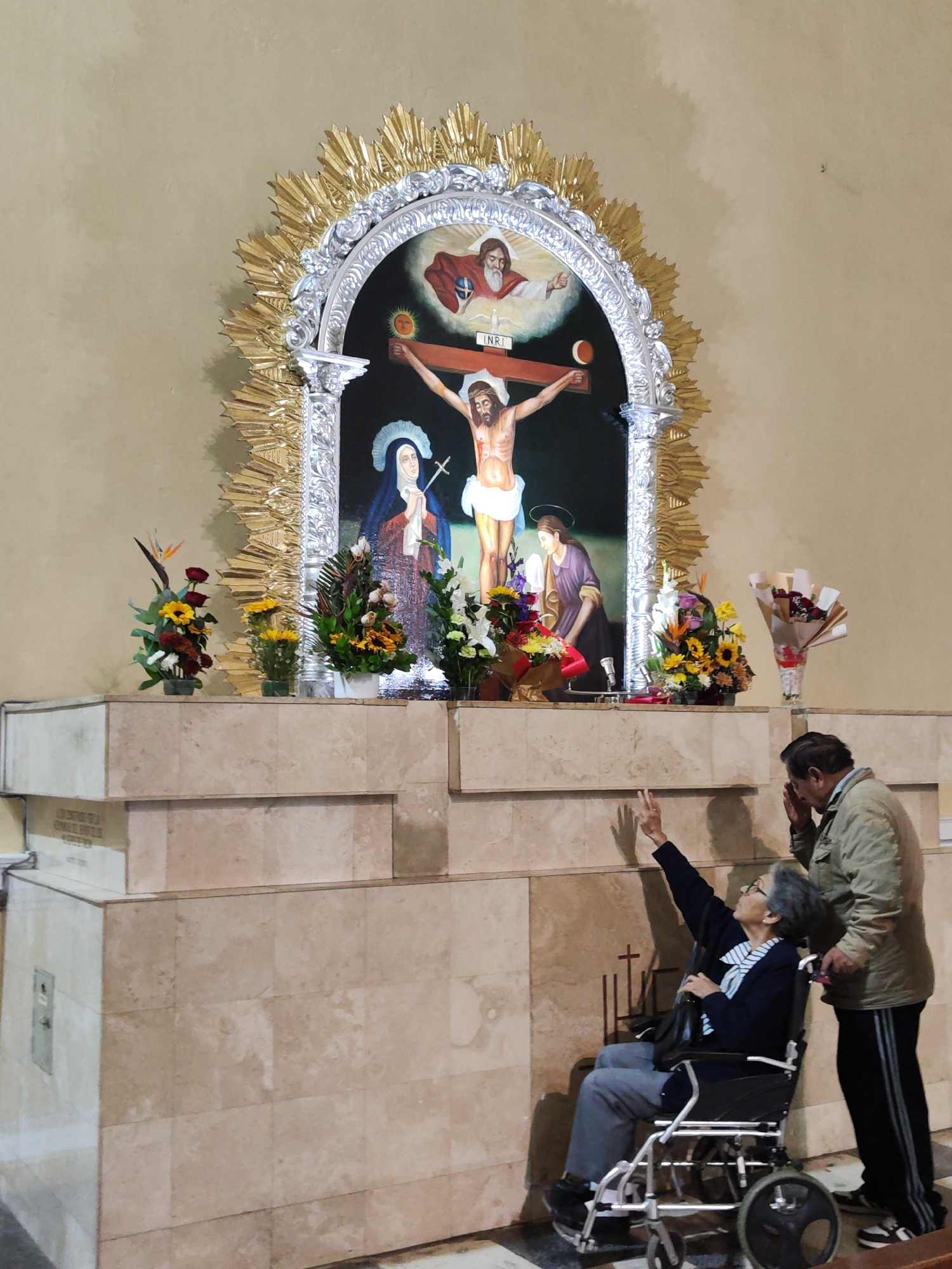 Late night church visit captured in Tacna, Peru