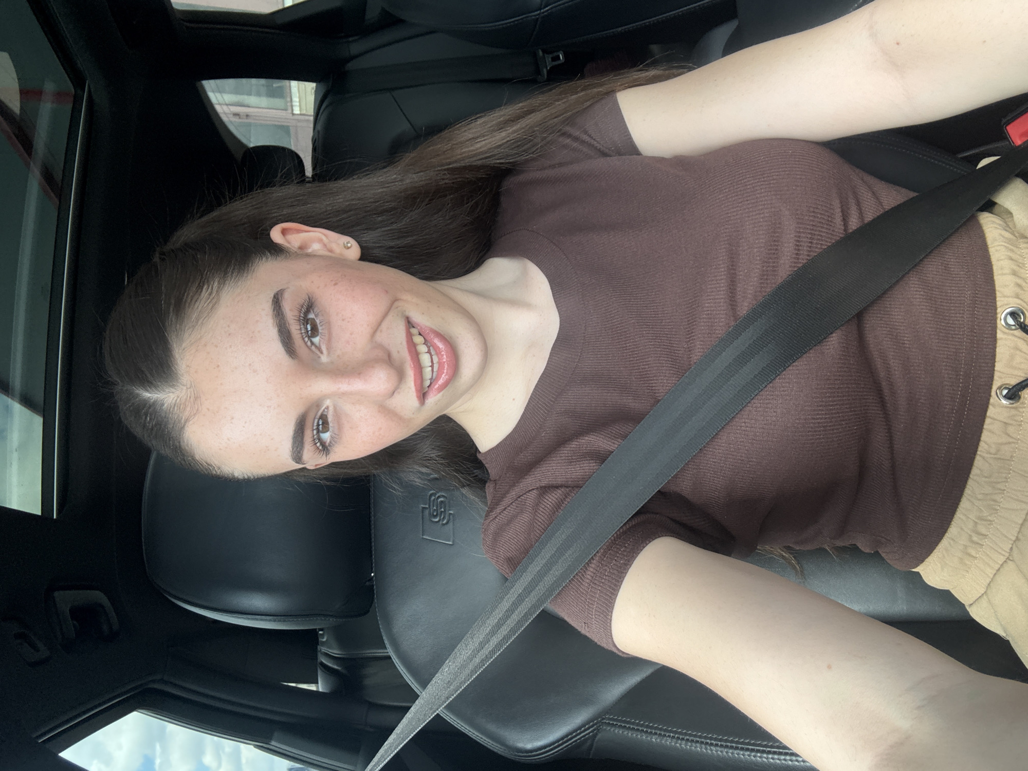 Woman photographed driving Audi in Trud, Bulgaria