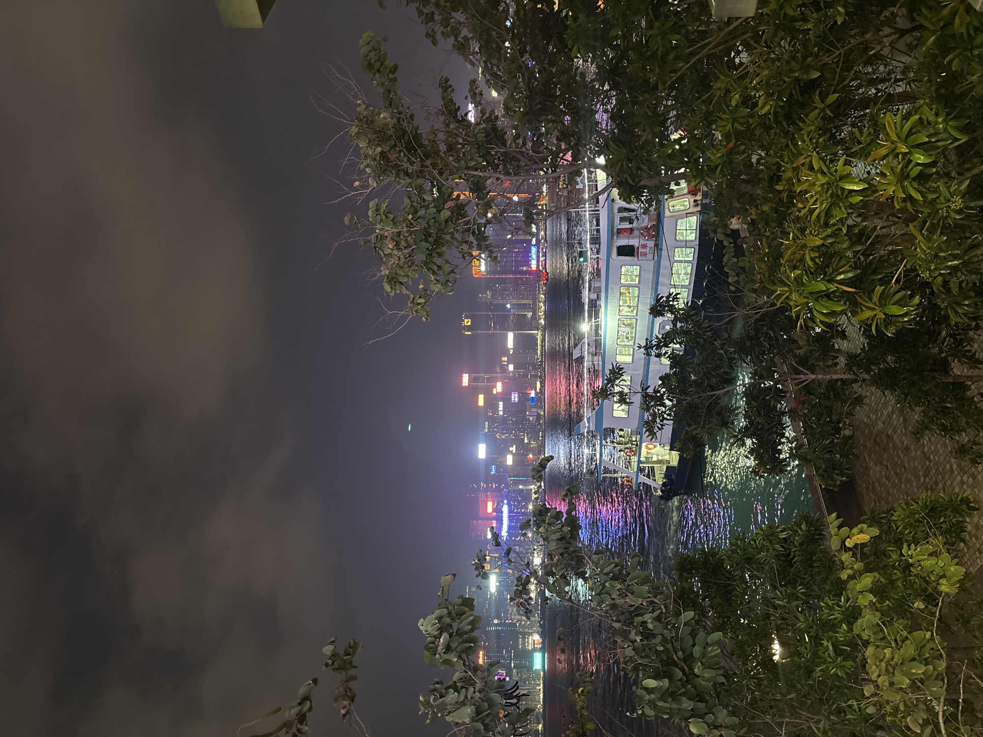 Hong Kong nighttime scenes documented across harbor and subway