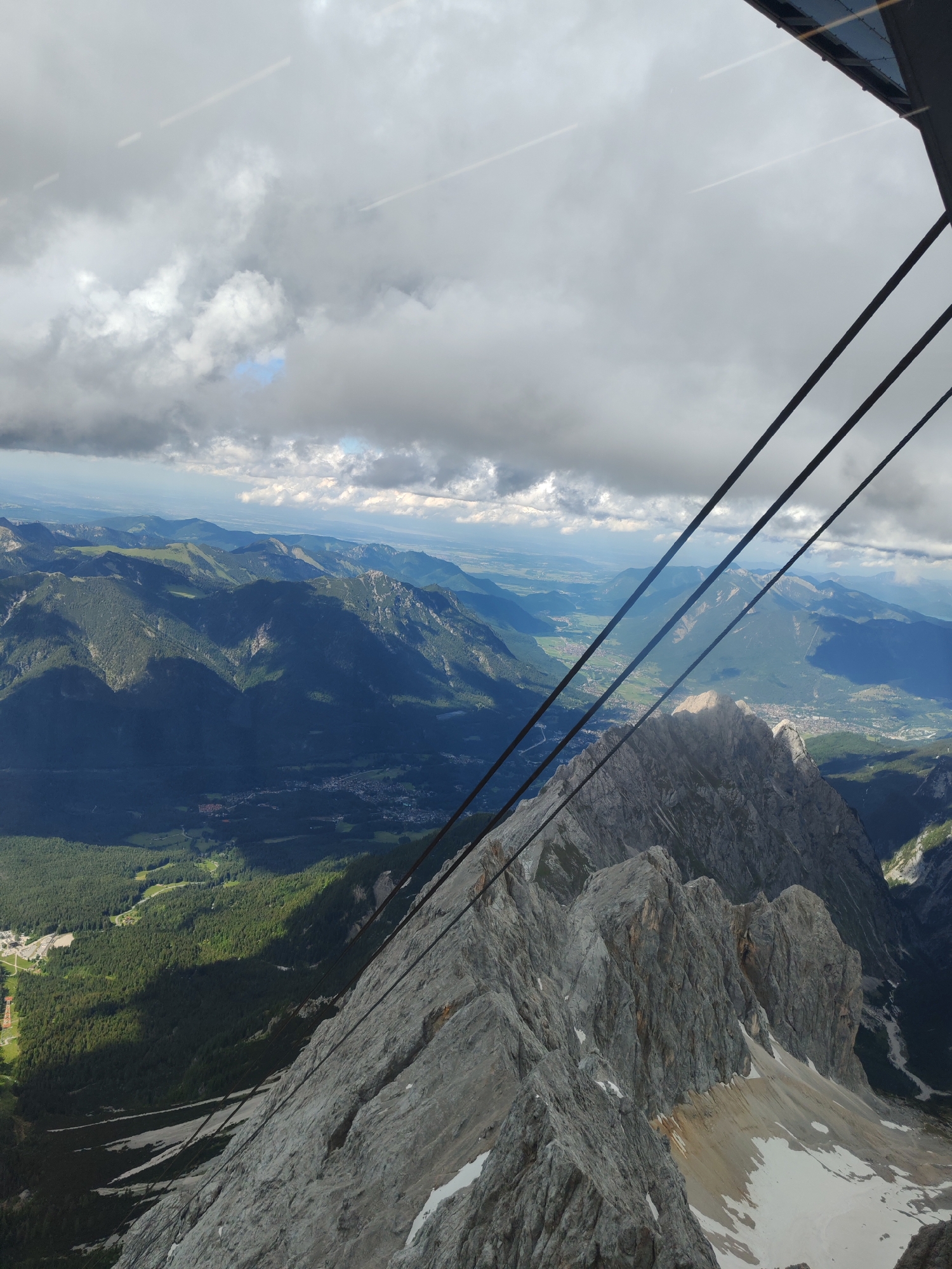 Cable car journey to Zugspitze summit showcasing Bavarian Alps