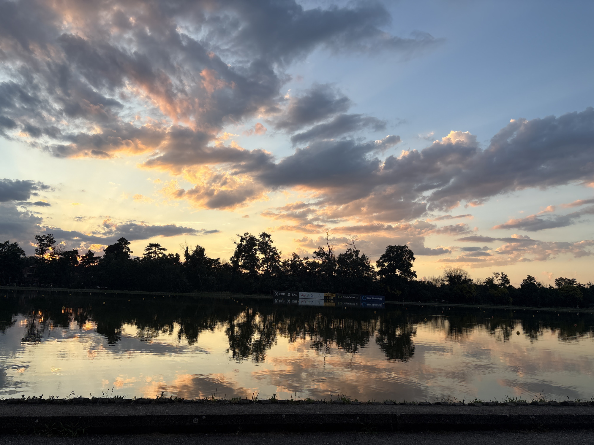 Sunset stroll along Plovdiv's rowing canal