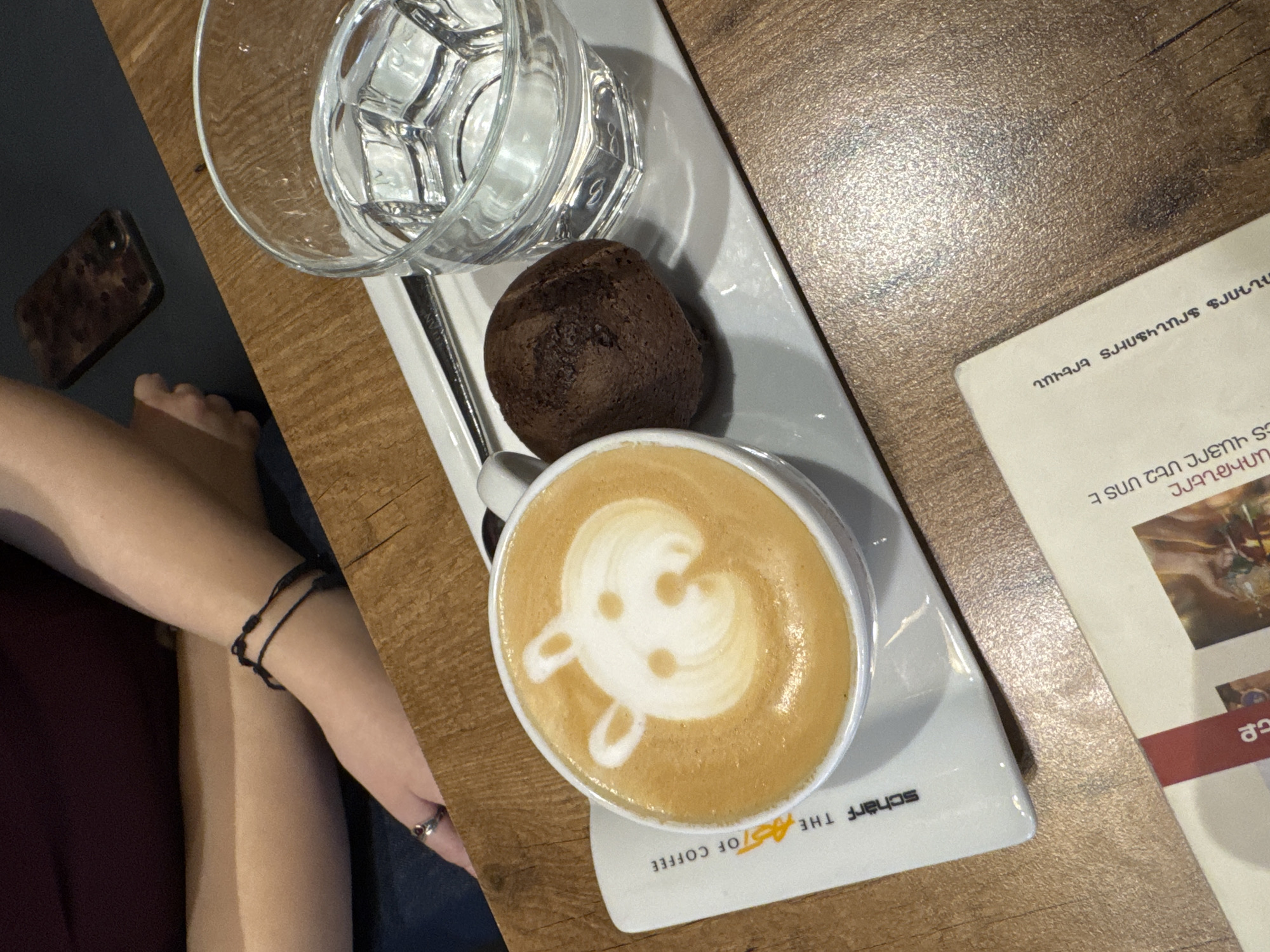 Latte art spotted at international coffee chain in Yerevan
