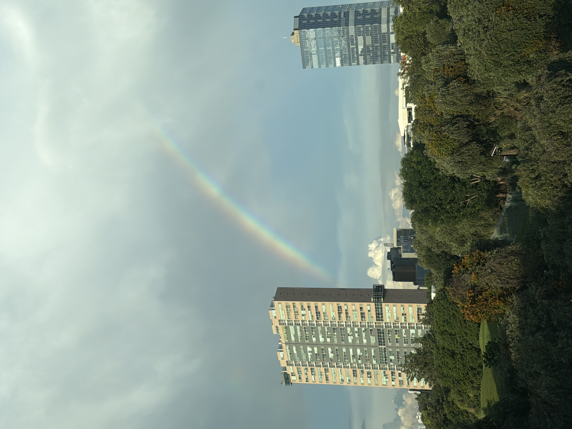 Rainbow spotted over Mexican town during changing weather