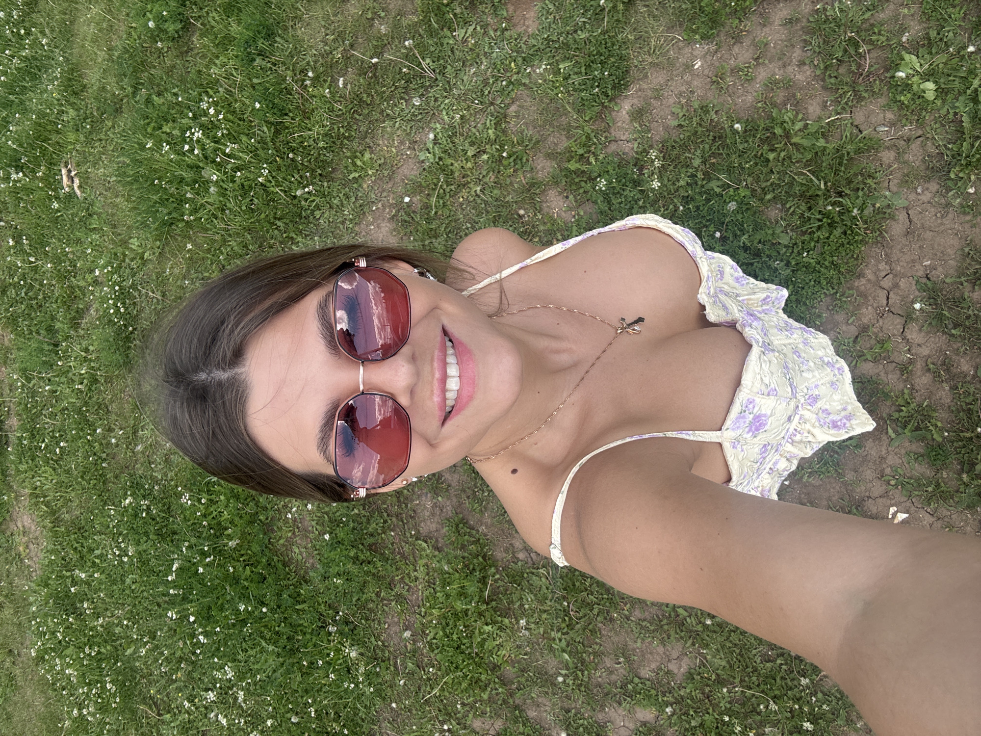 Woman Takes Extended Selfie Session in Russian Village