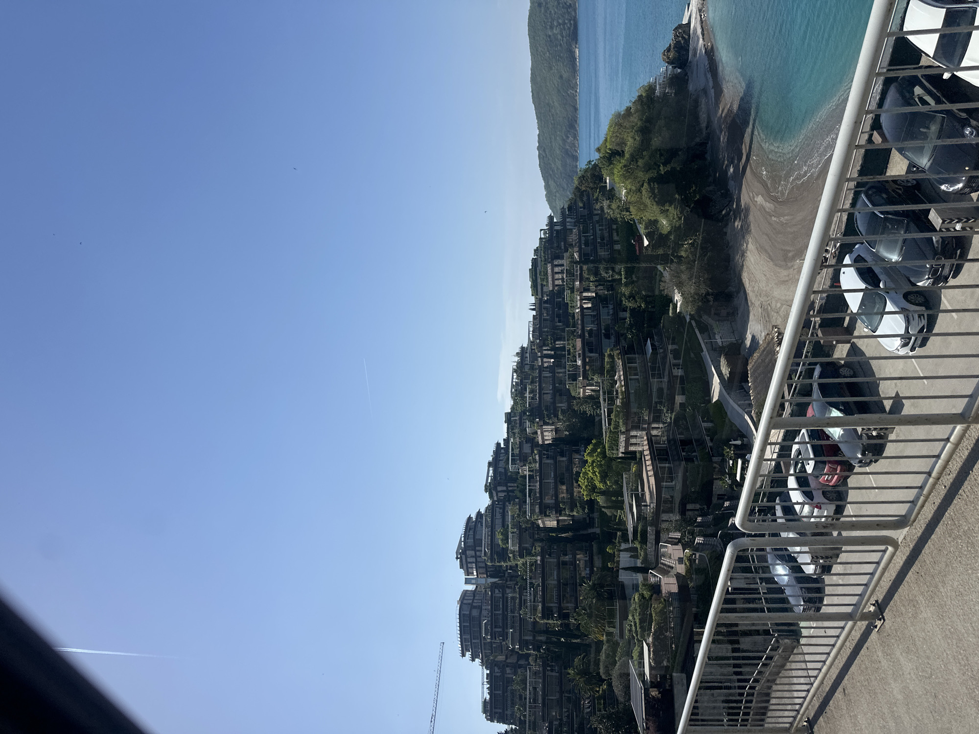 Clear morning view captured of Budva coastline from elevated position