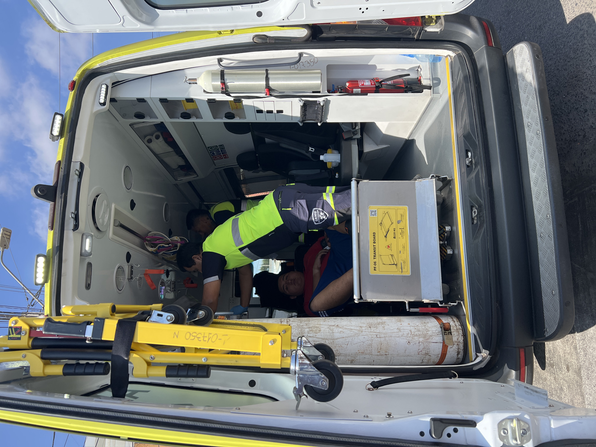 SAMU ambulance crew active in Arica, Chile