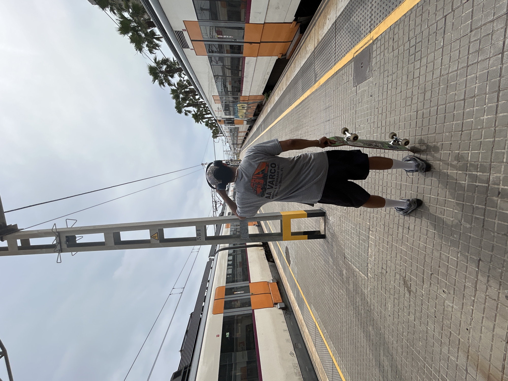 Travelers captured moments at Mataró train station platform
