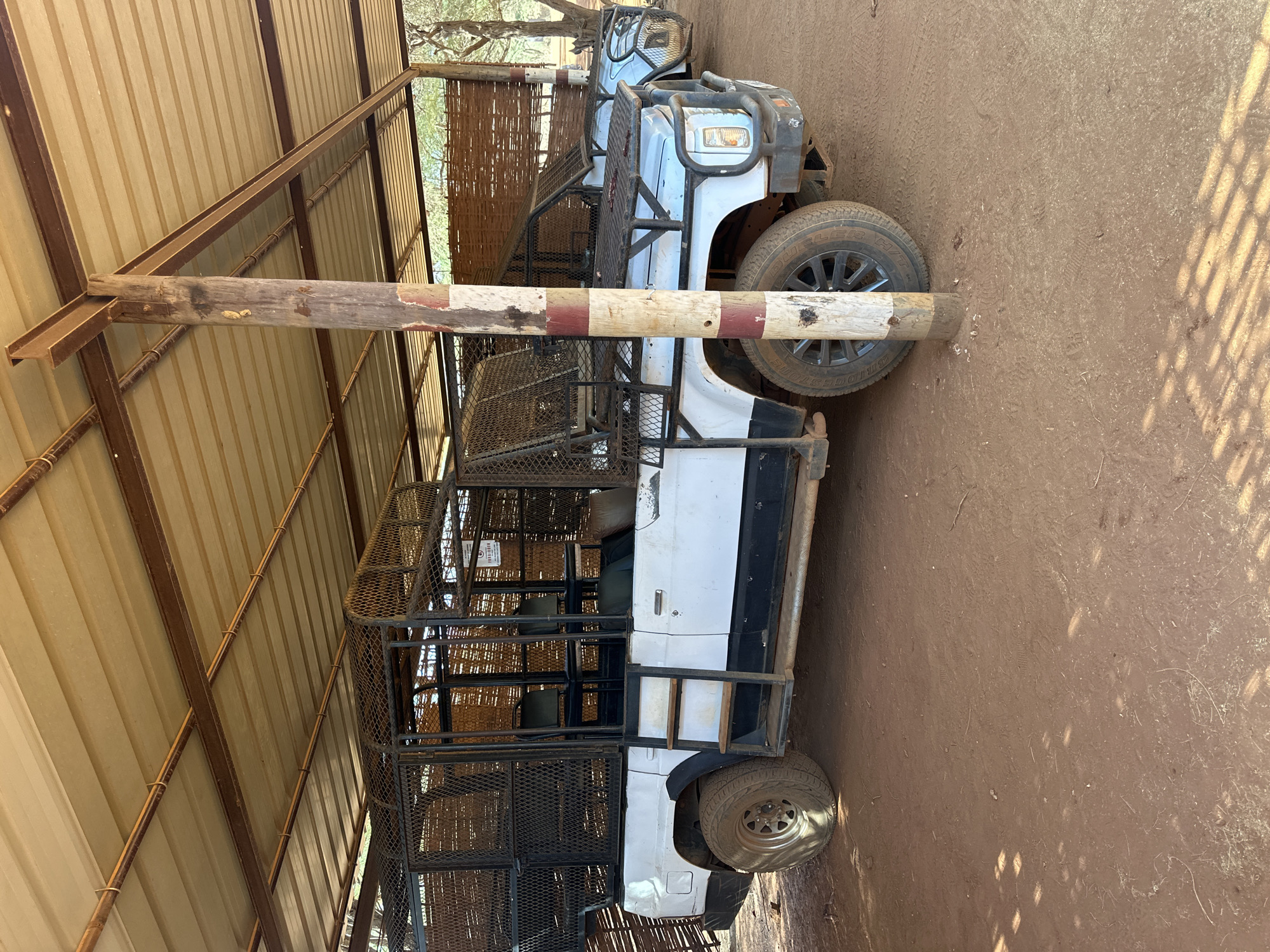 Modified pickup truck with metal cage spotted in Senegal